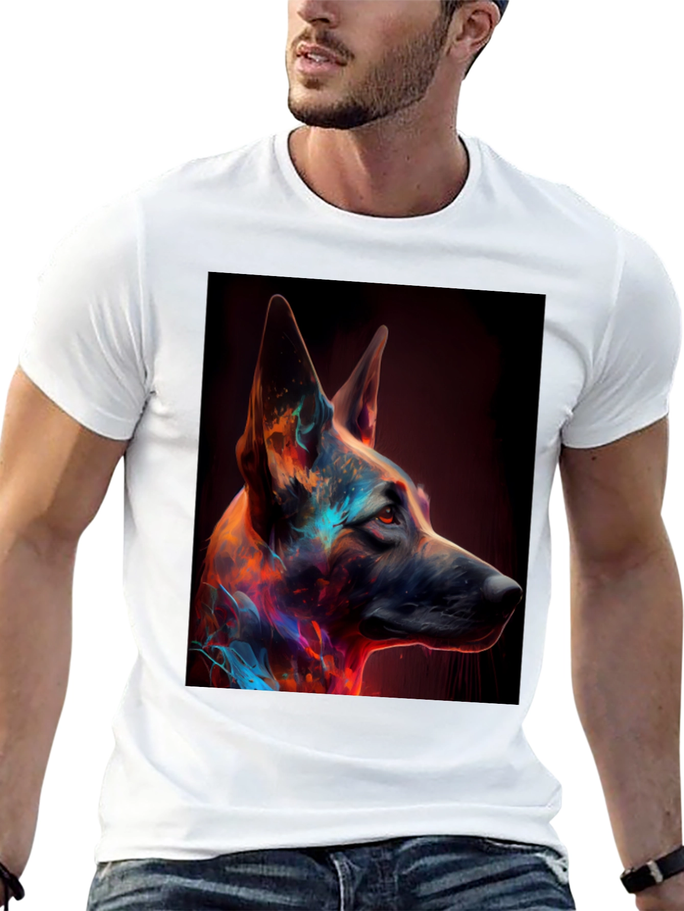 Abstract Dog Portrait Graphic Tee