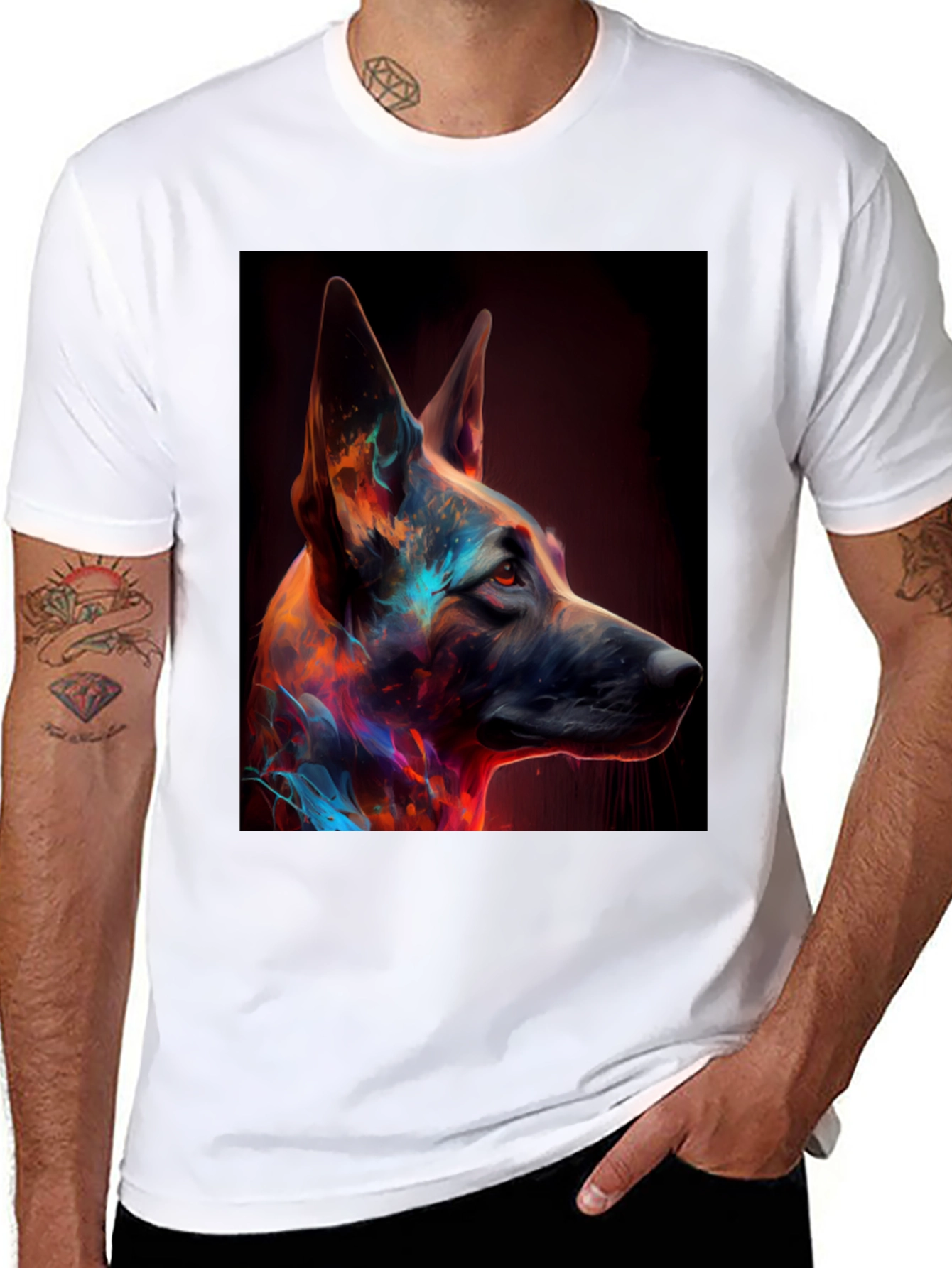 Abstract Dog Portrait Graphic Tee