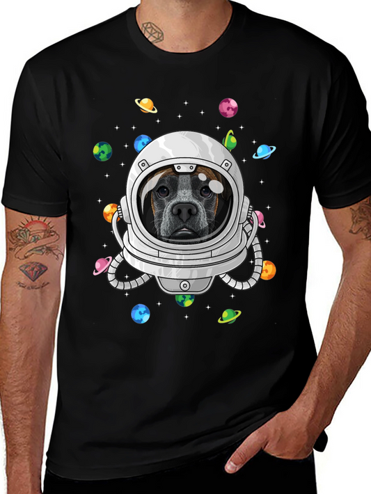 Dog Astronaut Graphic Tee - Outer Space Pup T-Shirt