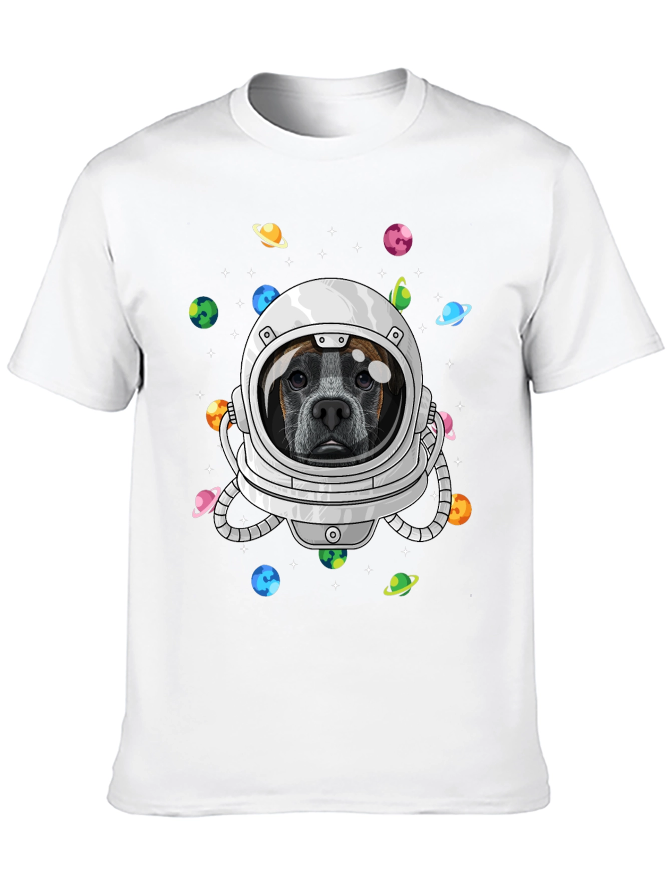 Dog Astronaut Graphic Tee - Outer Space Pup T-Shirt