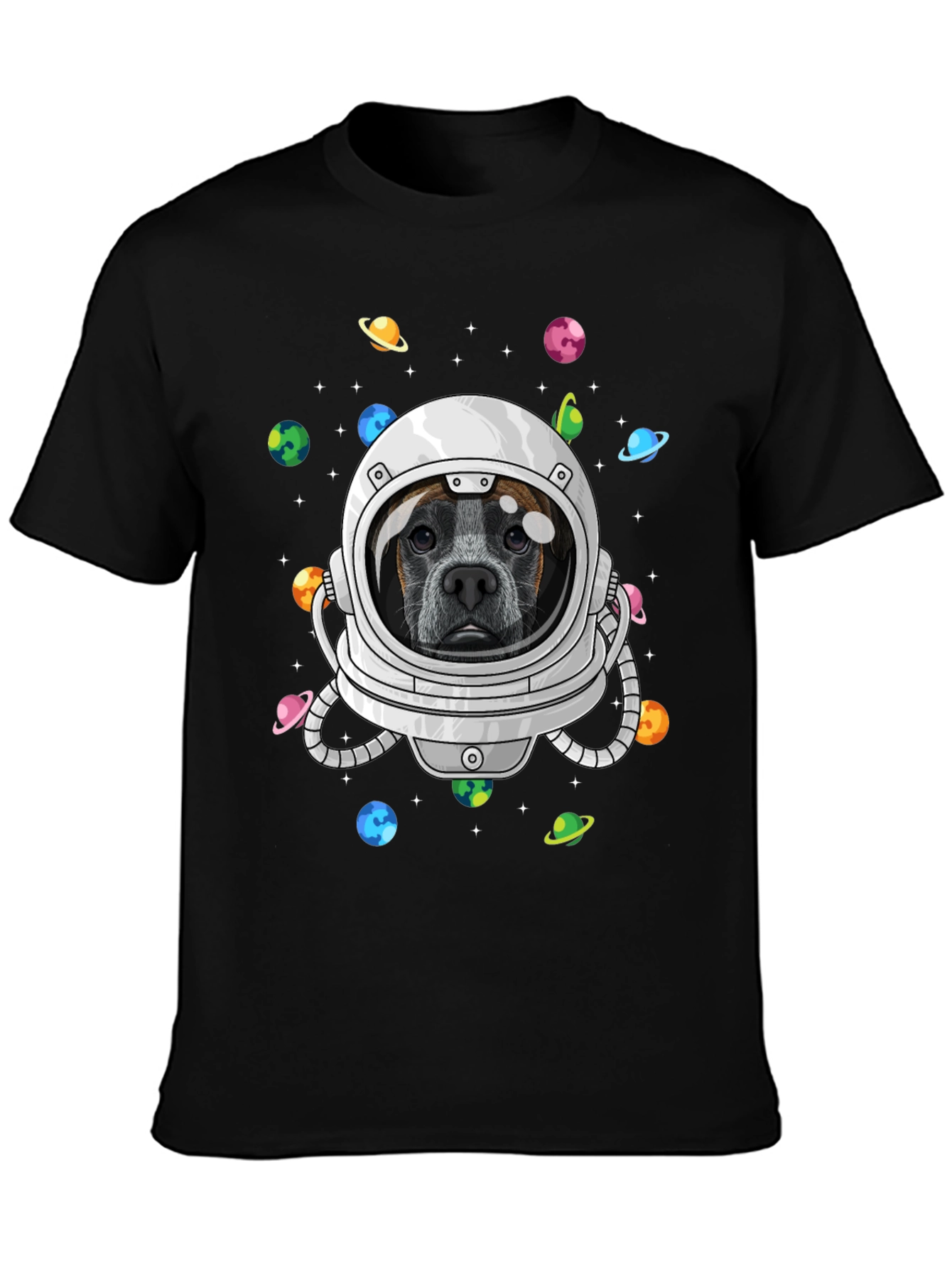 Dog Astronaut Graphic Tee - Outer Space Pup T-Shirt