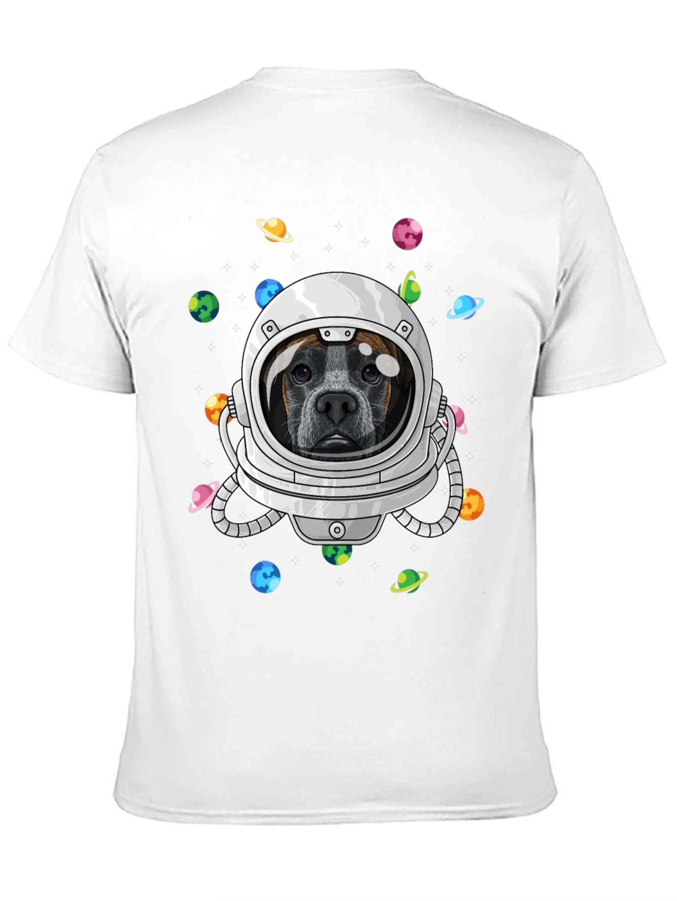 Dog Astronaut Graphic Tee - Outer Space Pup T-Shirt
