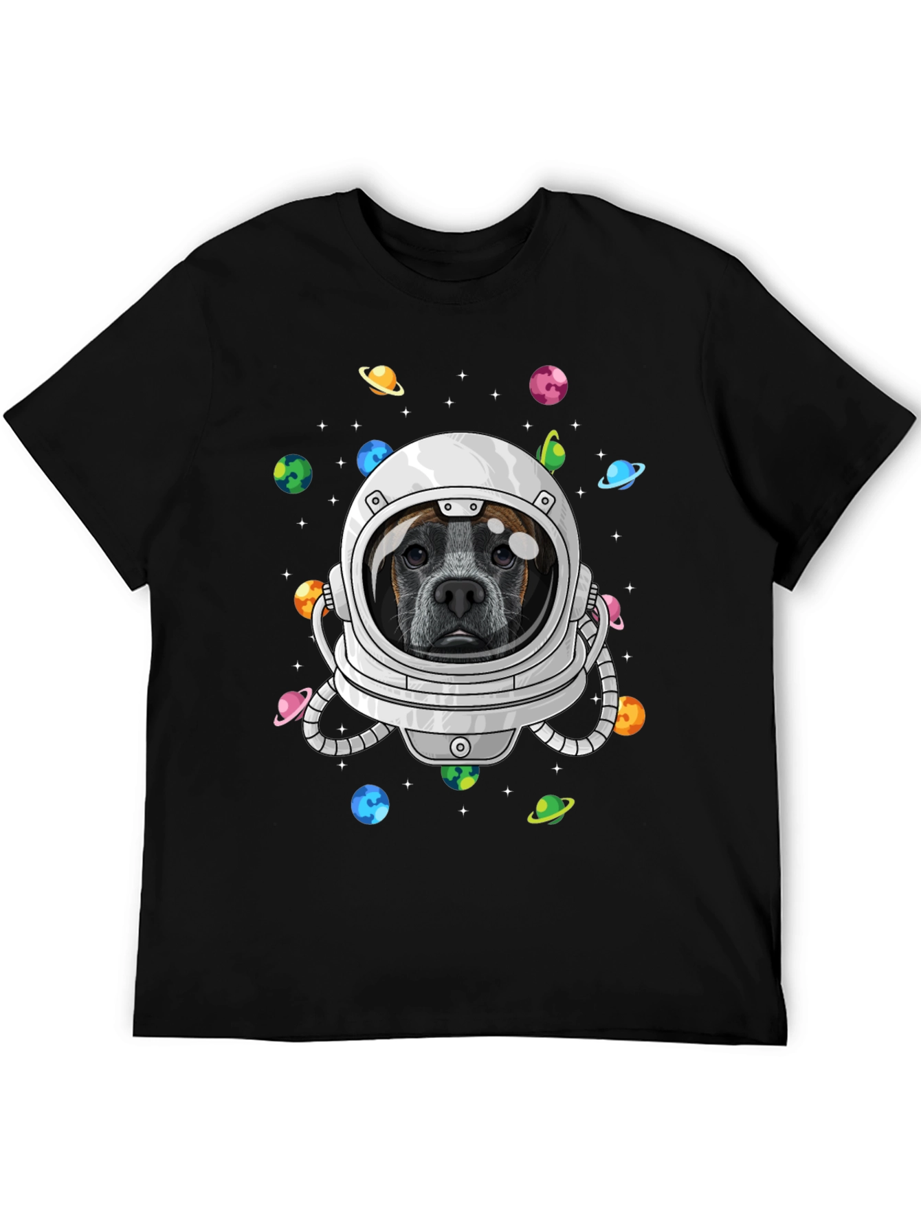 Dog Astronaut Graphic Tee - Outer Space Pup T-Shirt