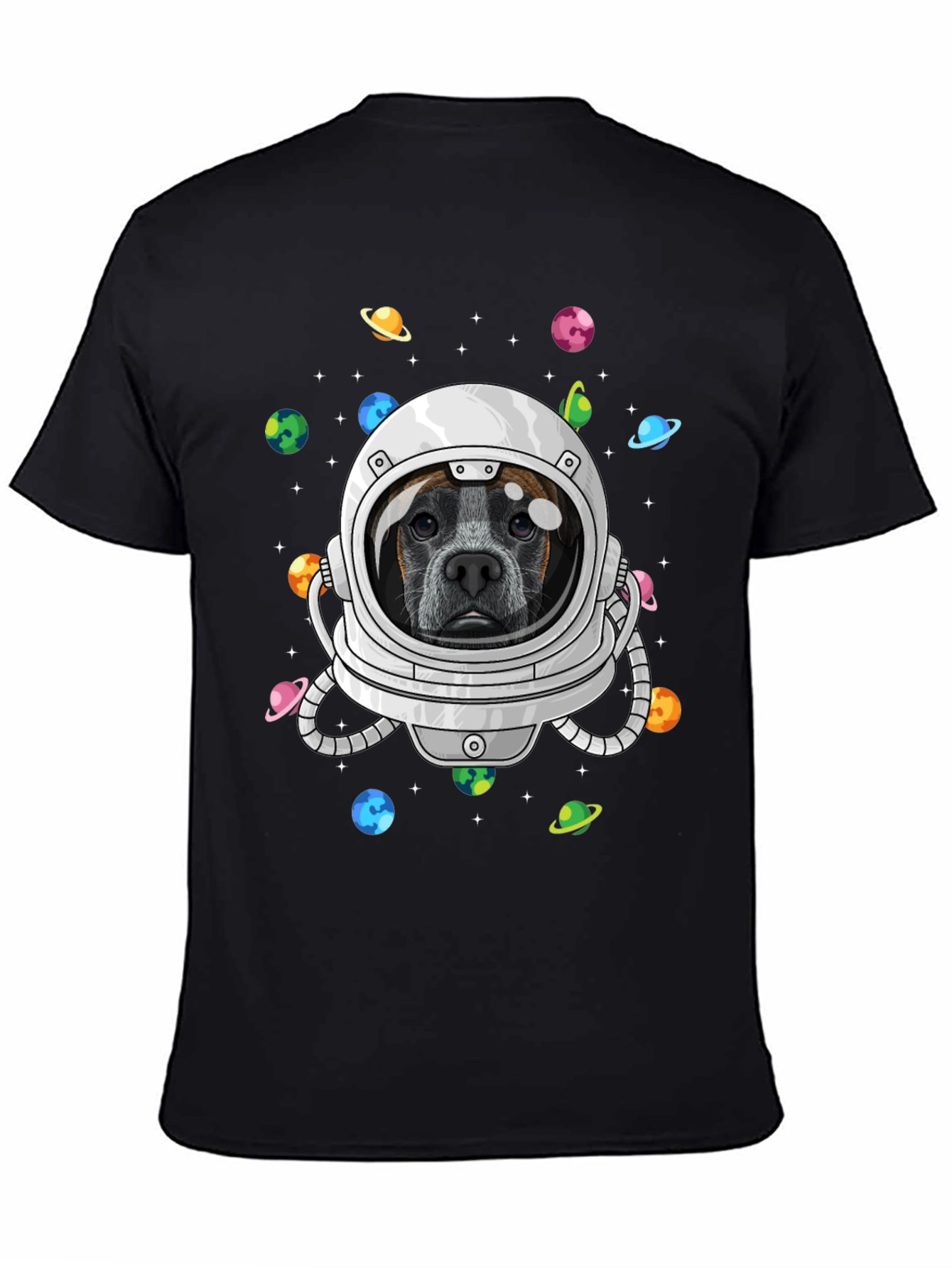 Dog Astronaut Graphic Tee - Outer Space Pup T-Shirt