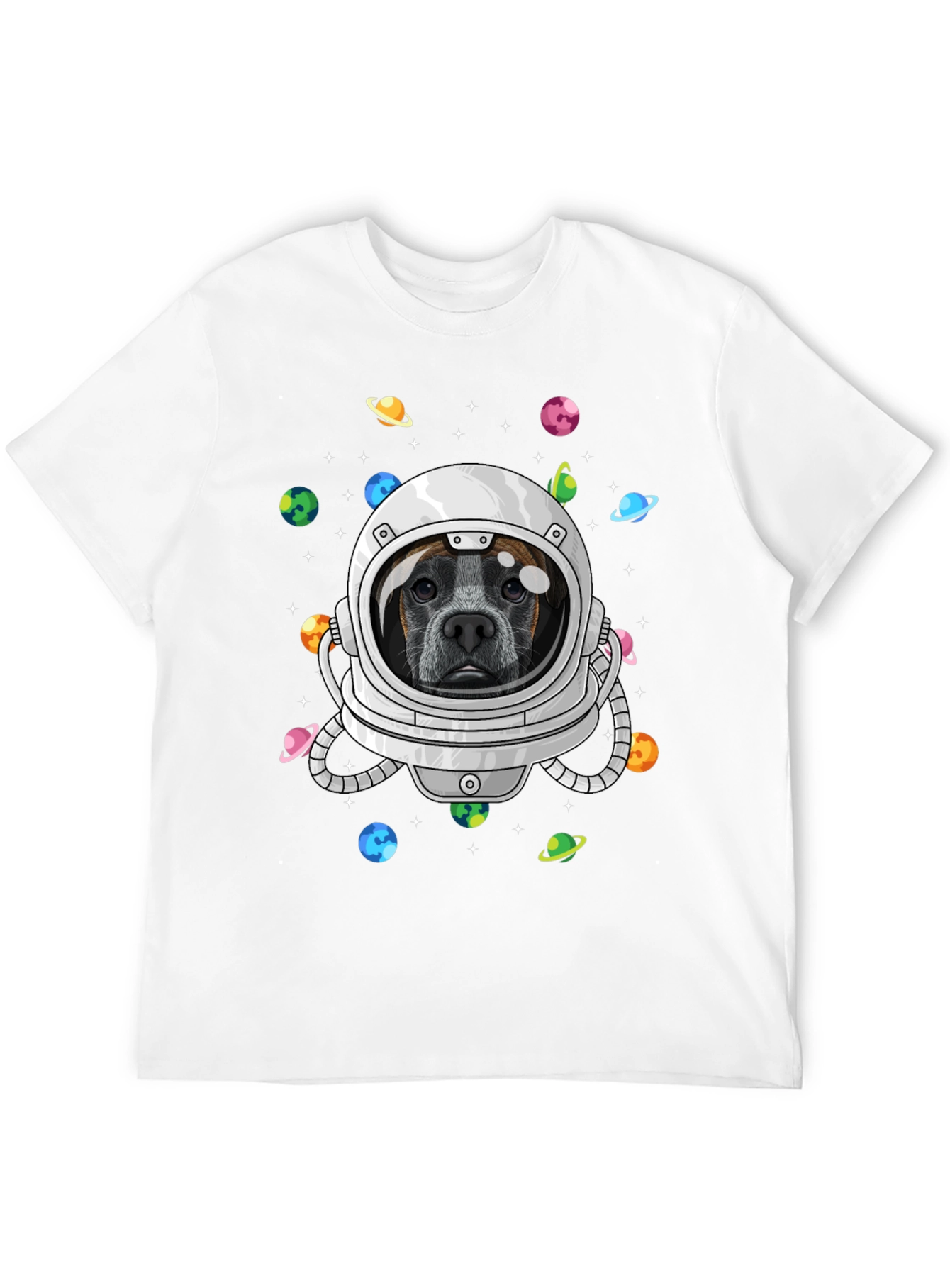 Dog Astronaut Graphic Tee - Outer Space Pup T-Shirt