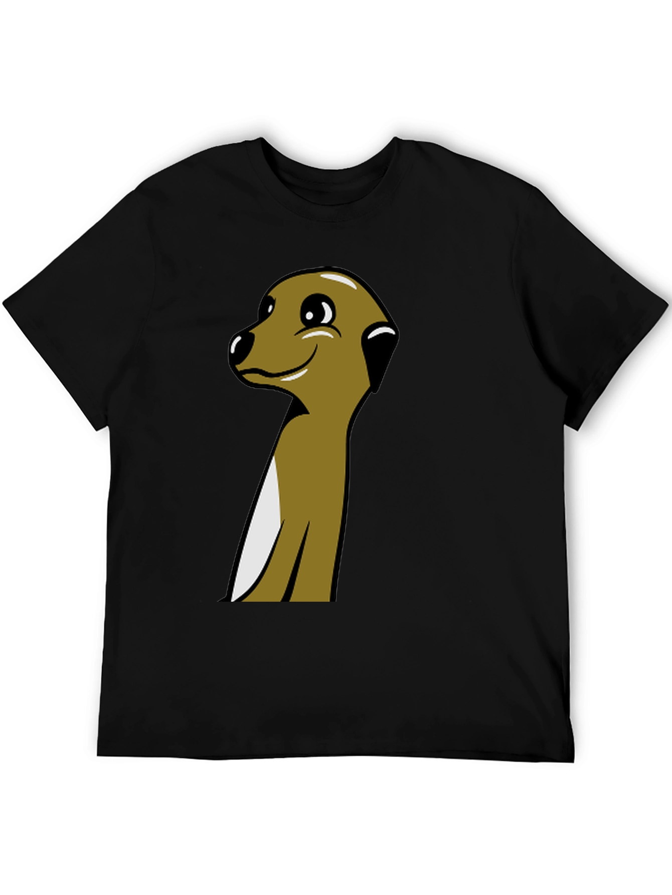 Meerkat Cartoon Graphic Tee - Black