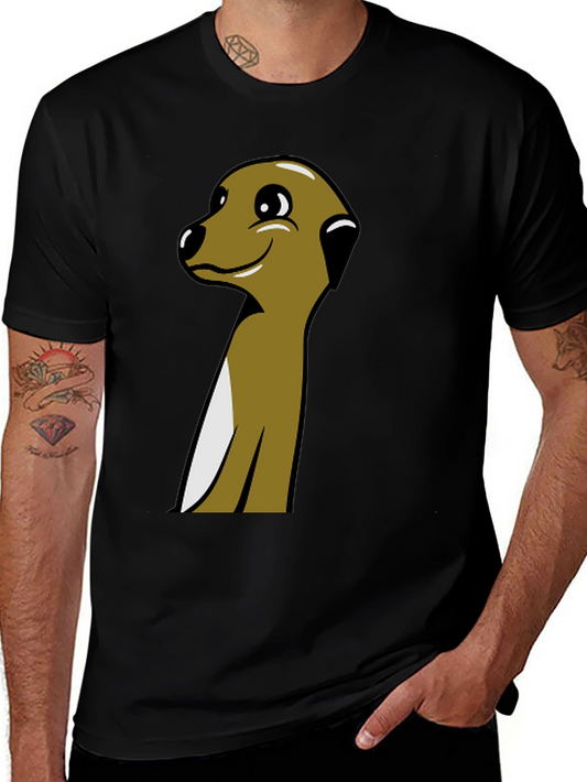 Meerkat Cartoon Graphic Tee - Black