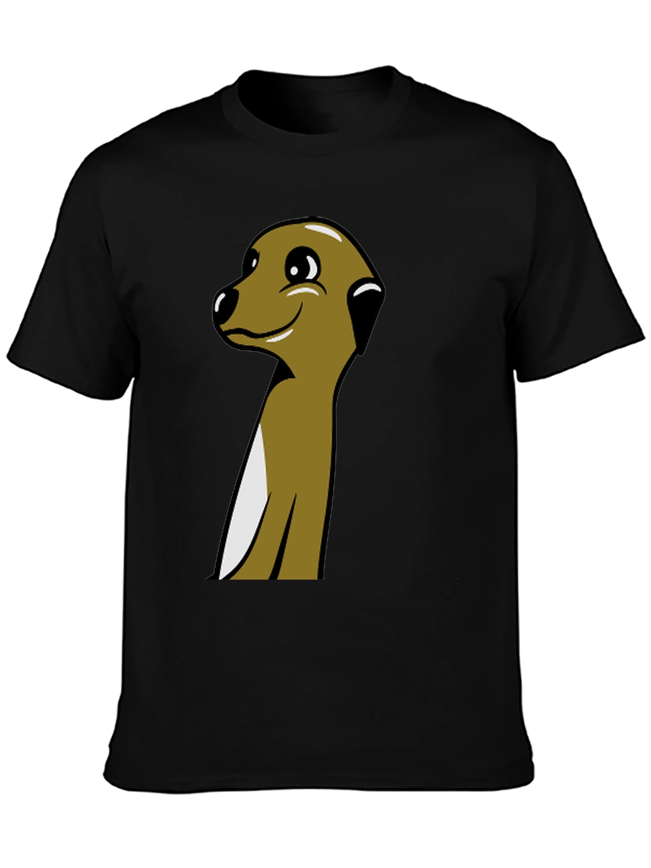 Meerkat Cartoon Graphic Tee - Black