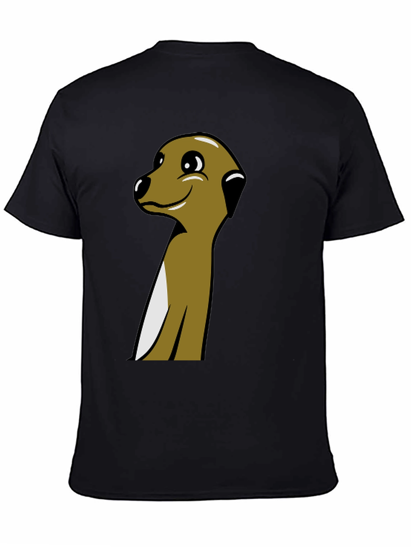 Meerkat Cartoon Graphic Tee - Black