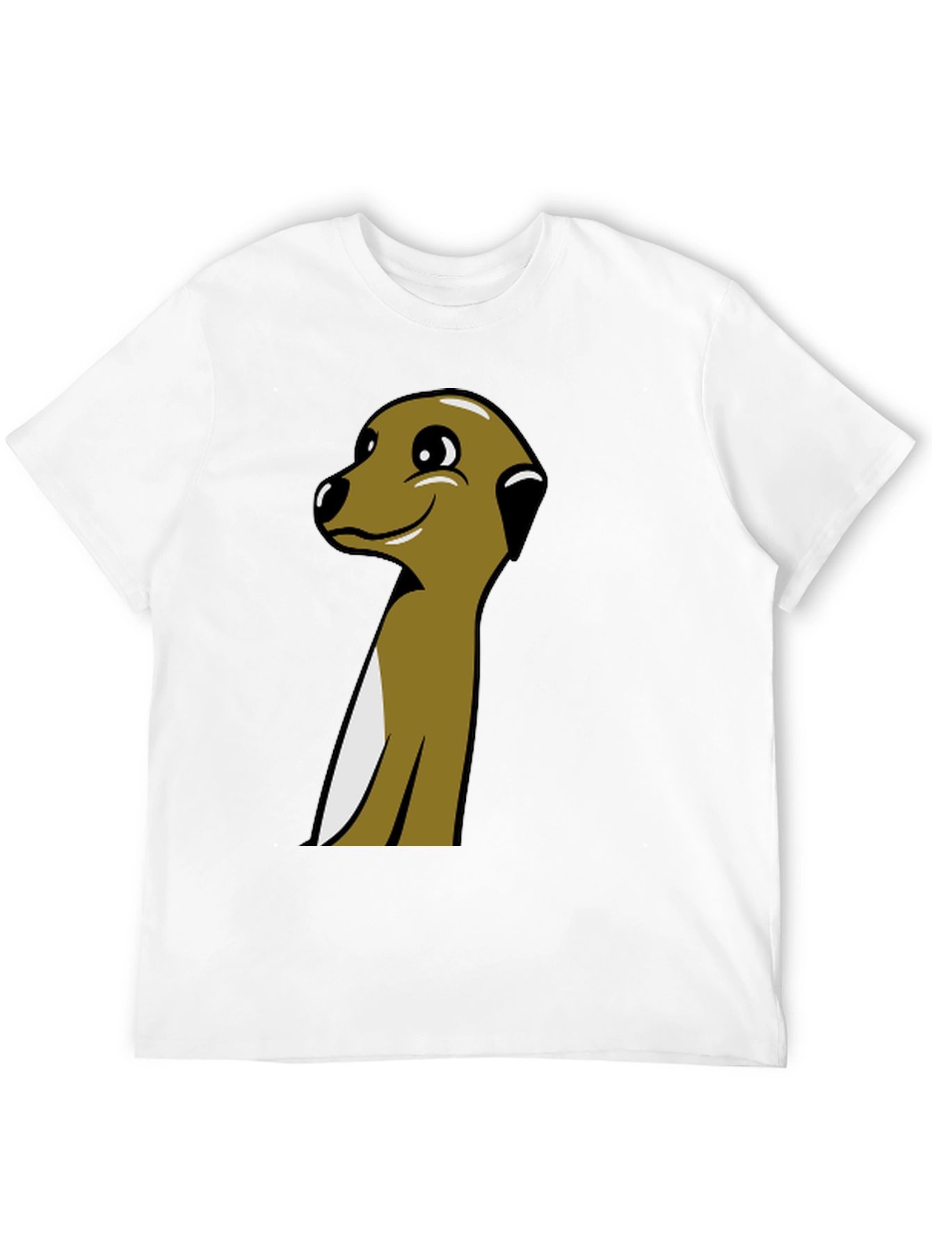 Meerkat Cartoon Graphic Tee - Black