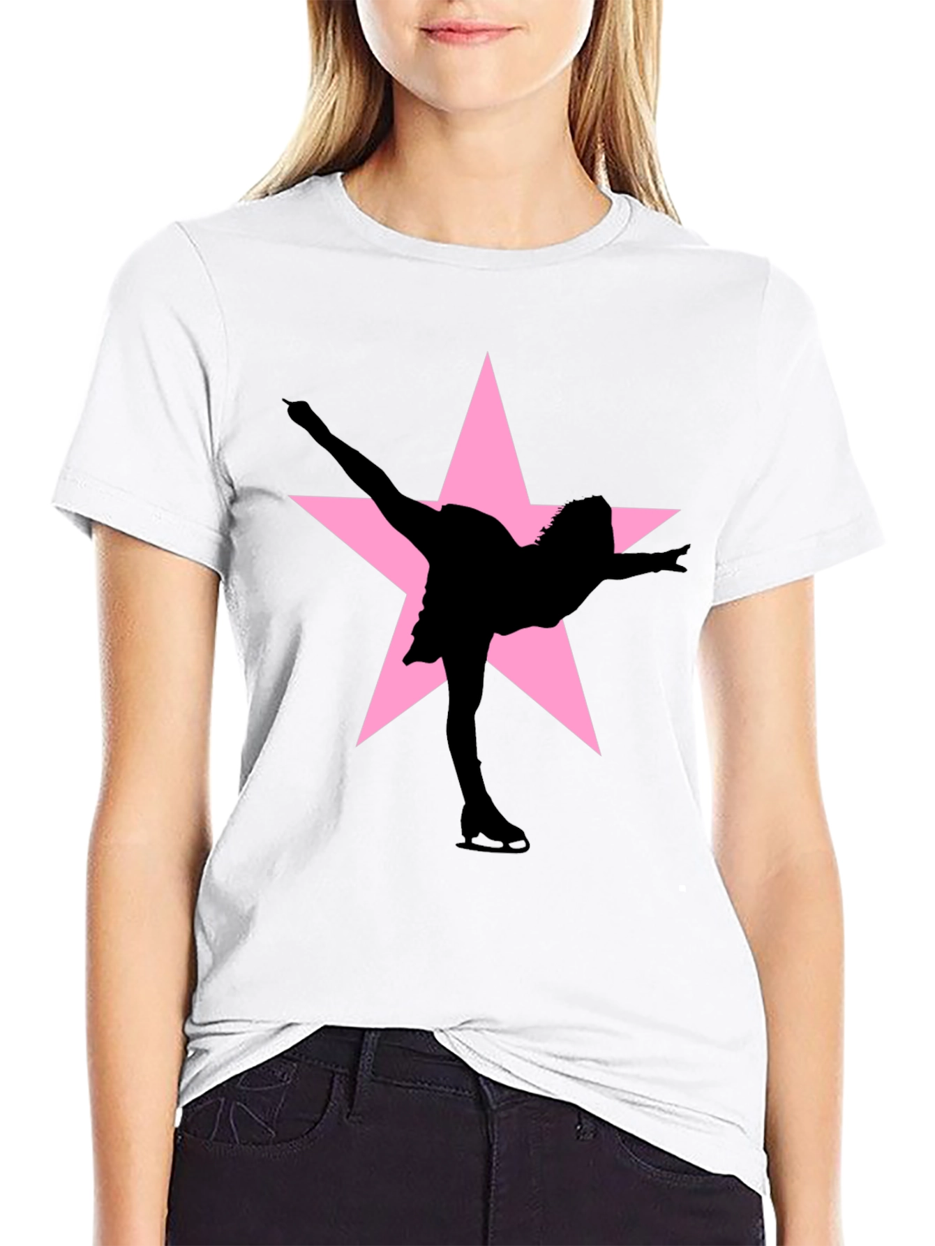 Ice Skating Star T-Shirt - Black