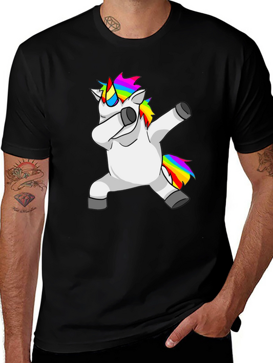 Dabbing Unicorn Graphic Tee - Black T-Shirt
