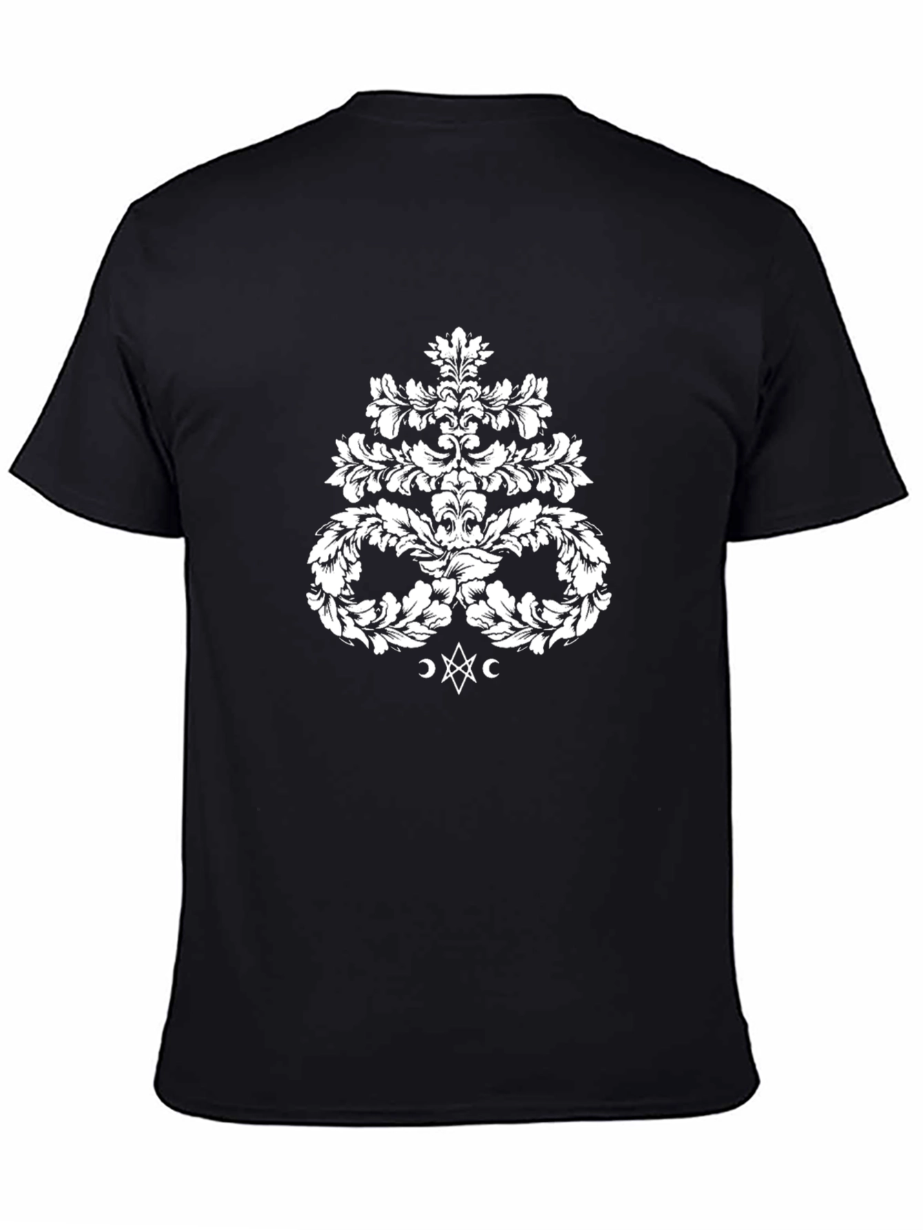 Elegant Damask Print Black T-Shirt