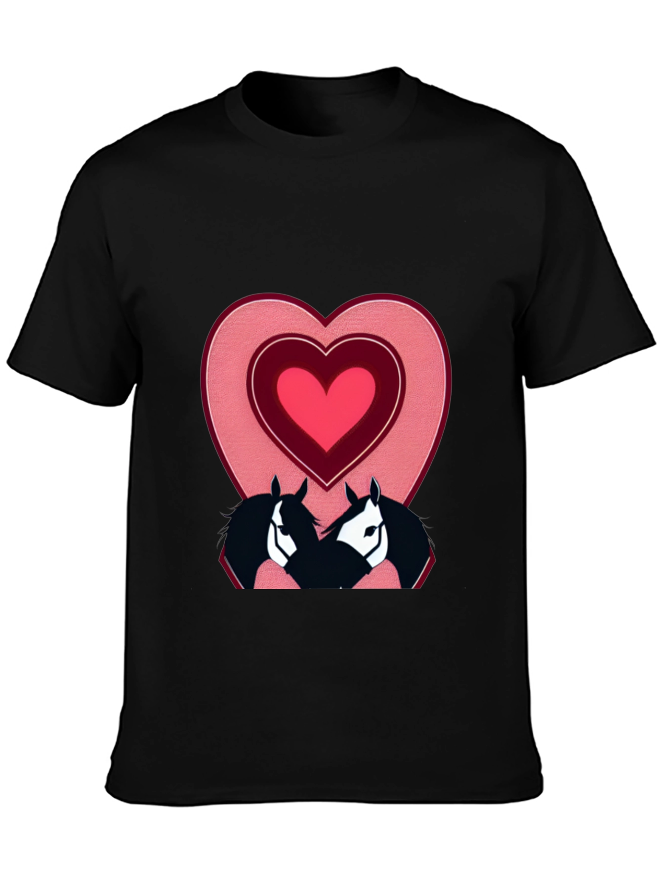 Horse Lovers T-Shirt with Heart Design