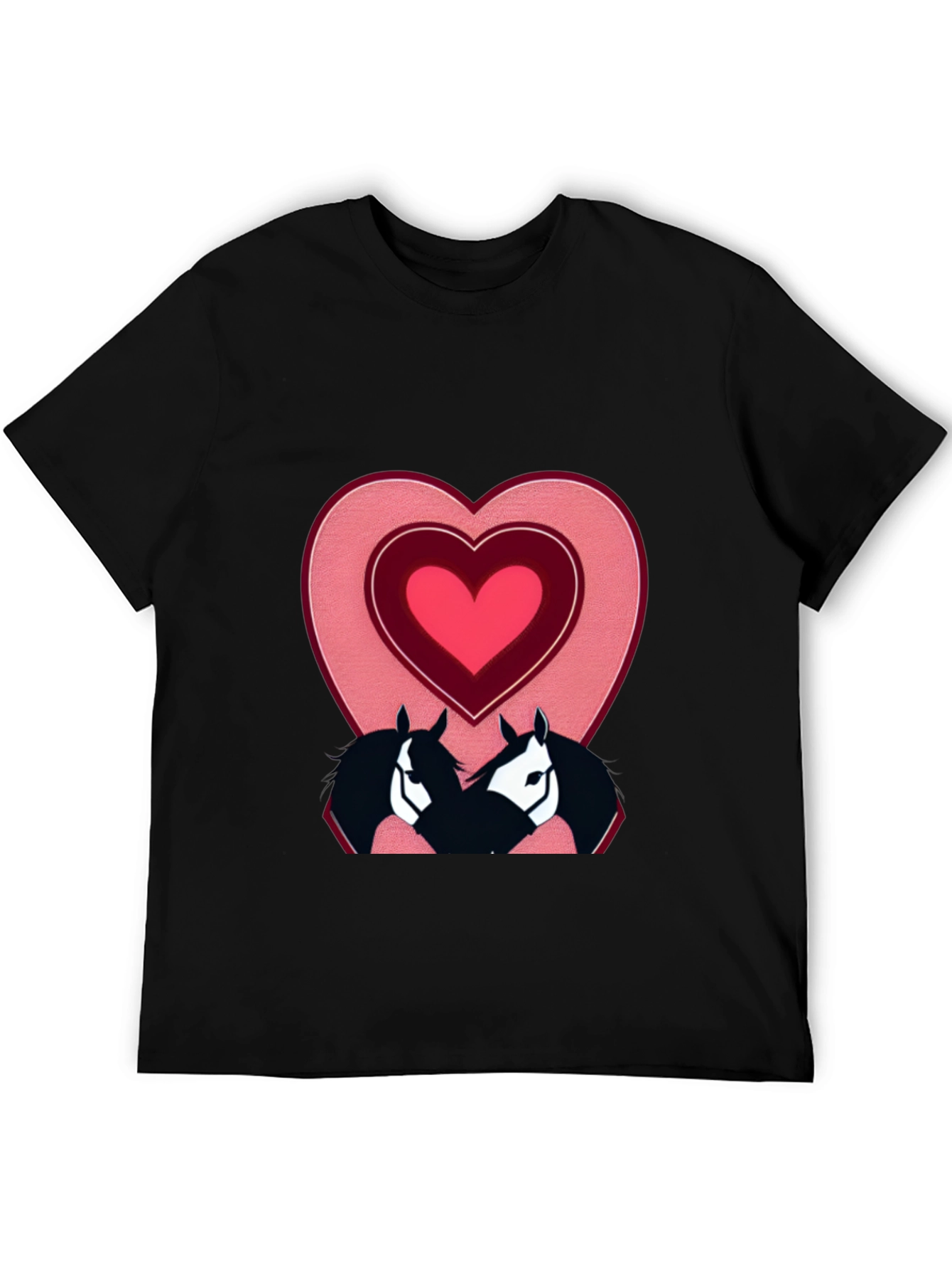 Horse Lovers T-Shirt with Heart Design