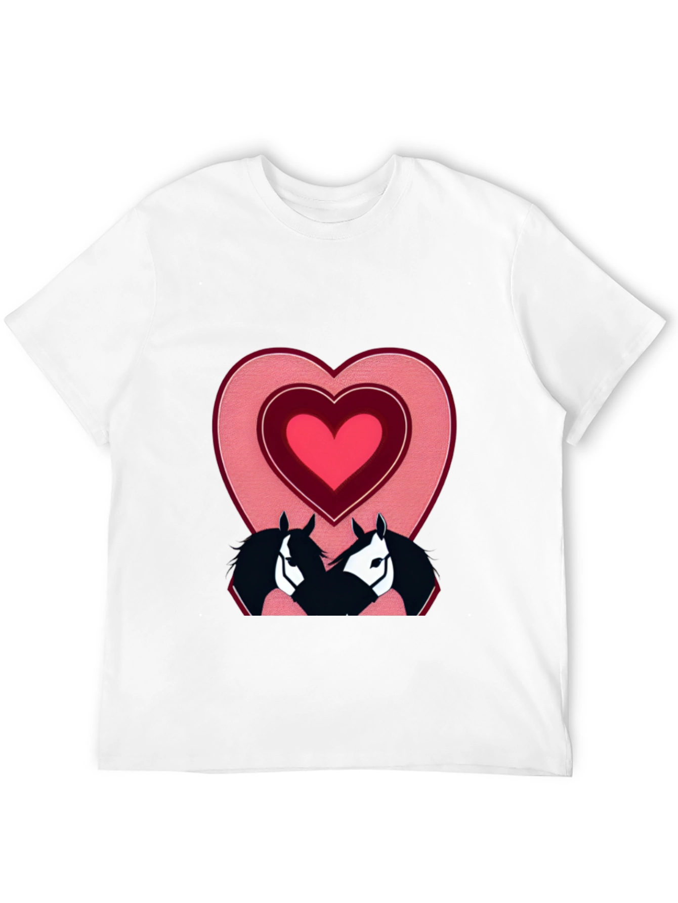 Horse Lovers T-Shirt with Heart Design