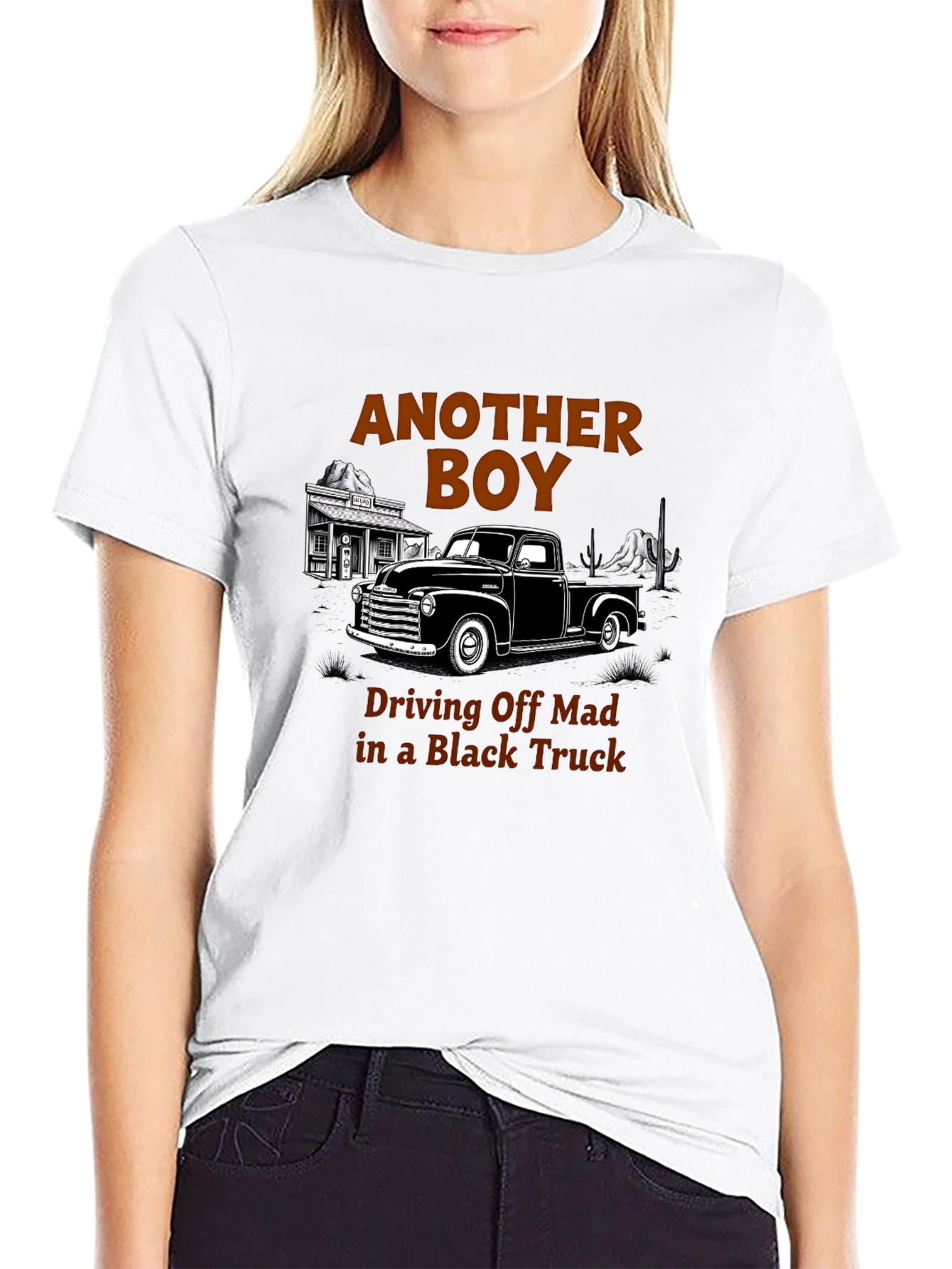 Black Truck T-Shirt - Another Boy Driving Off Mad