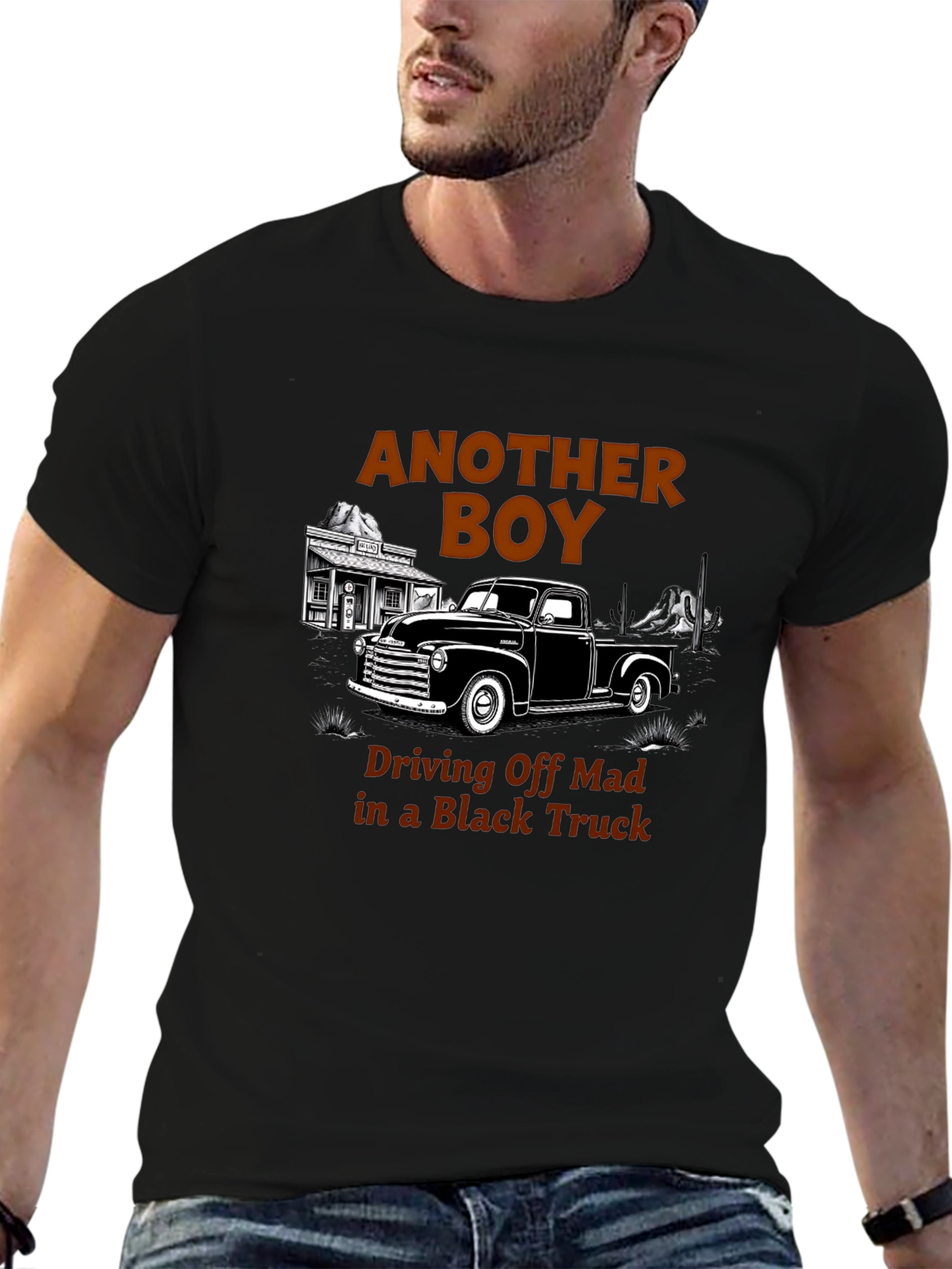 Black Truck T-Shirt - Another Boy Driving Off Mad