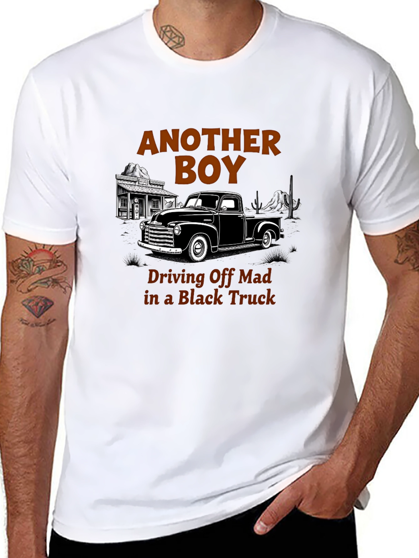 Black Truck T-Shirt - Another Boy Driving Off Mad