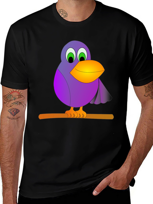 Bird on Branch Graphic Tee - Black T-Shirt