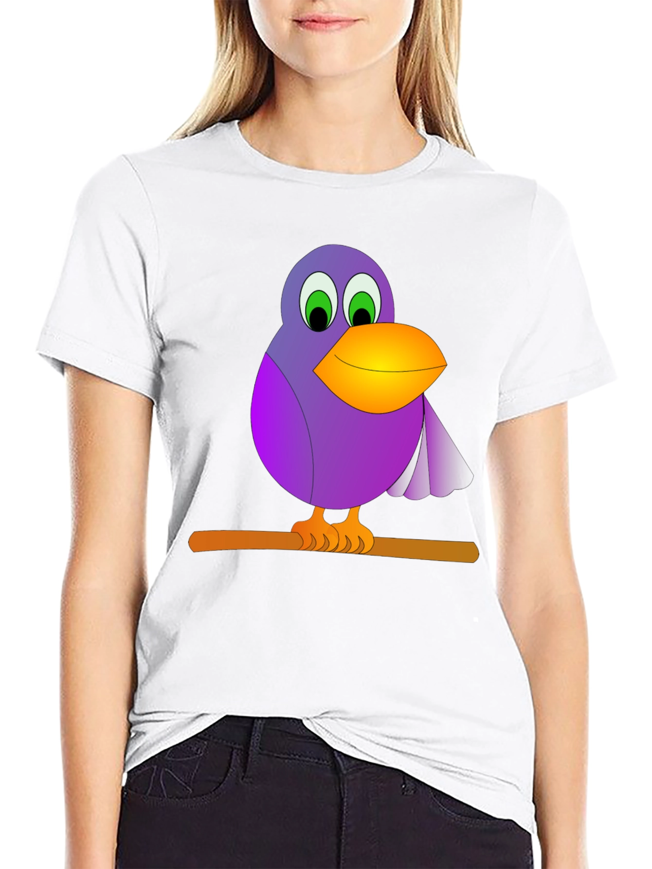 Bird on Branch Graphic Tee - Black T-Shirt