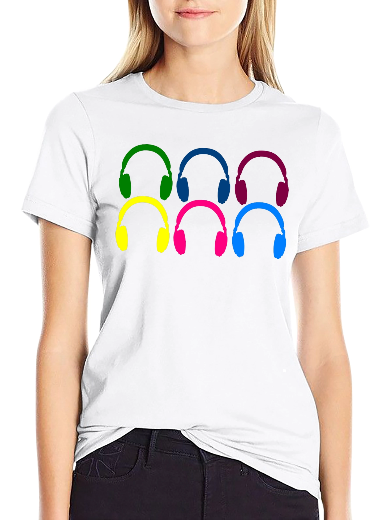 Colorful Headphone Graphic T-Shirt