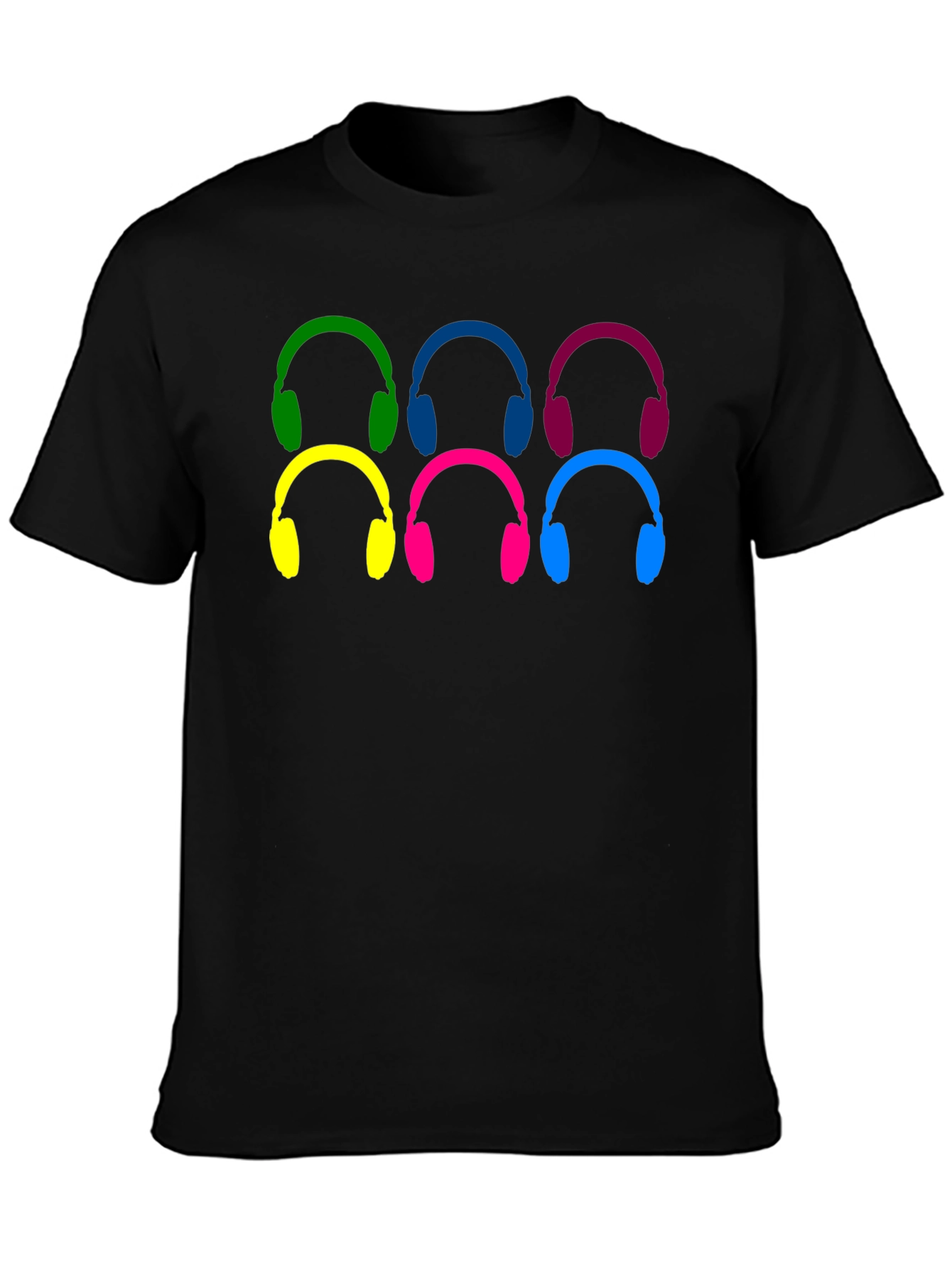 Colorful Headphone Graphic T-Shirt