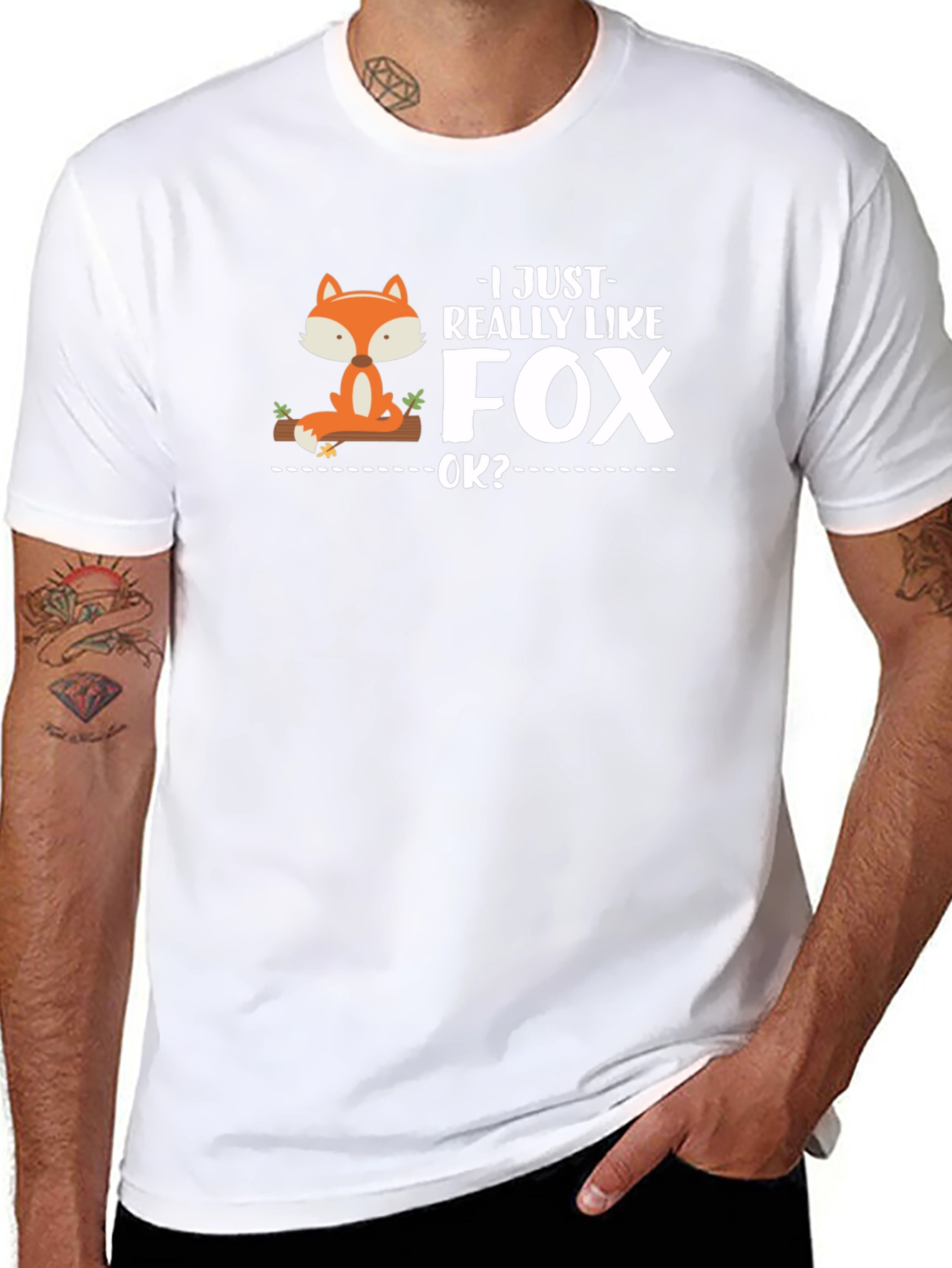 I Just Really Like Fox OK? Mens Black T-Shirt