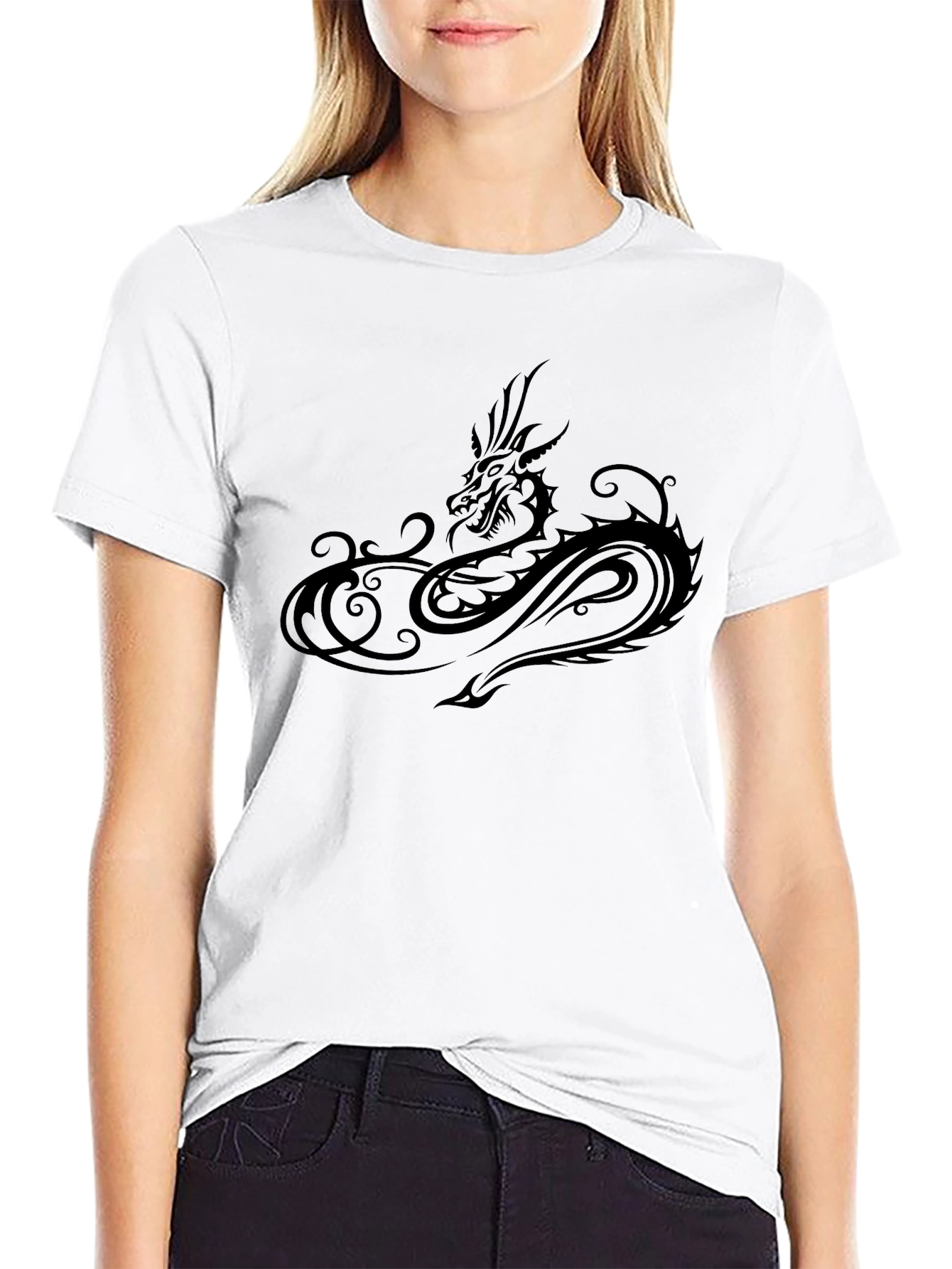 Black Dragon Graphic T-Shirt - Mens Casual Tee