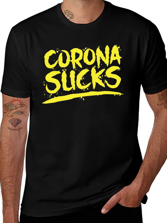 Corona Sucks Graphic Tee - Black Casual T-Shirt