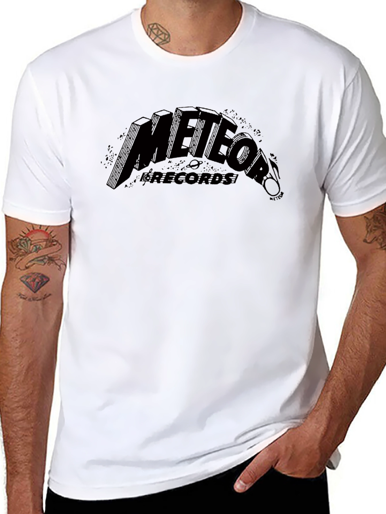 Meteor Records Black Graphic Tee