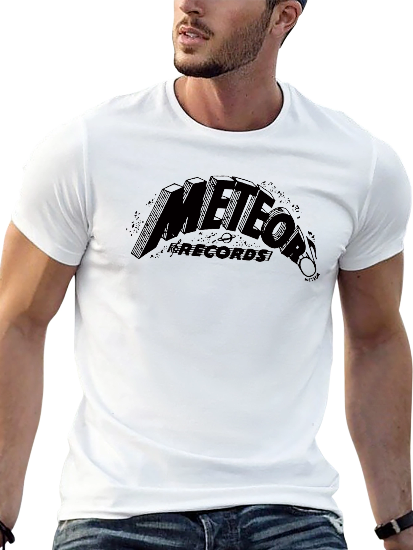 Meteor Records Black Graphic Tee