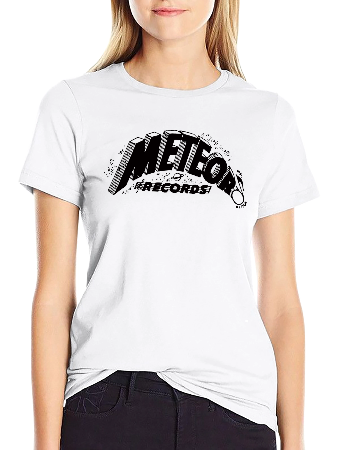 Meteor Records Black Graphic Tee