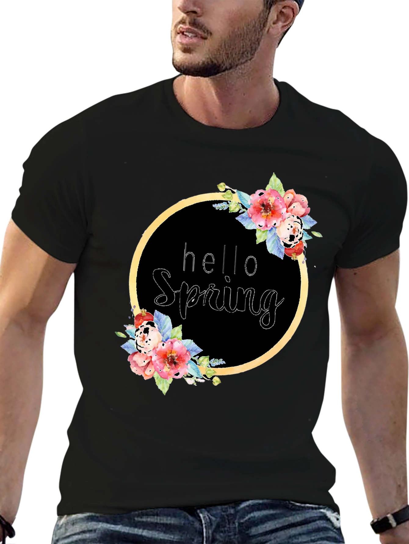 Hello Spring Floral Wreath T-Shirt