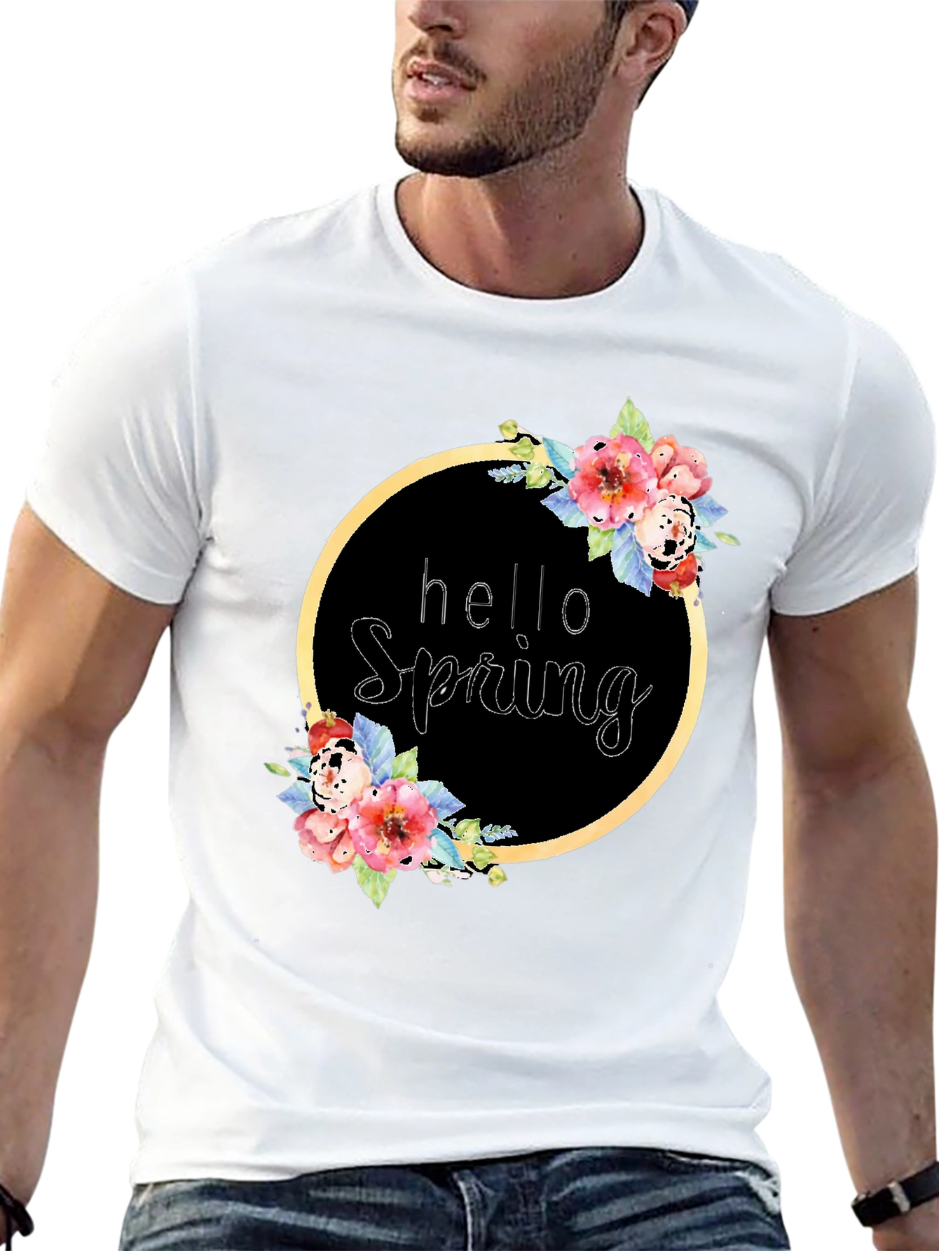 Hello Spring Floral Wreath T-Shirt