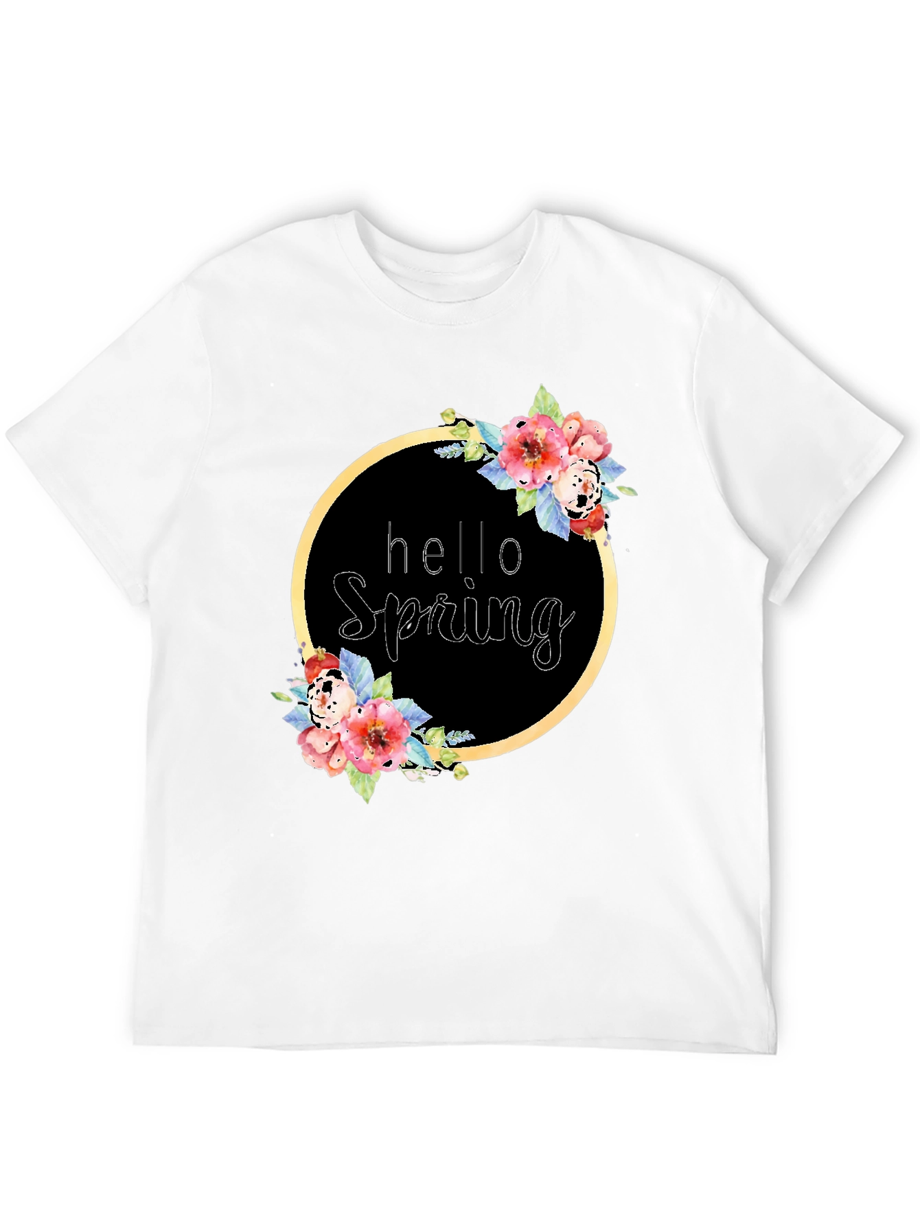 Hello Spring Floral Wreath T-Shirt