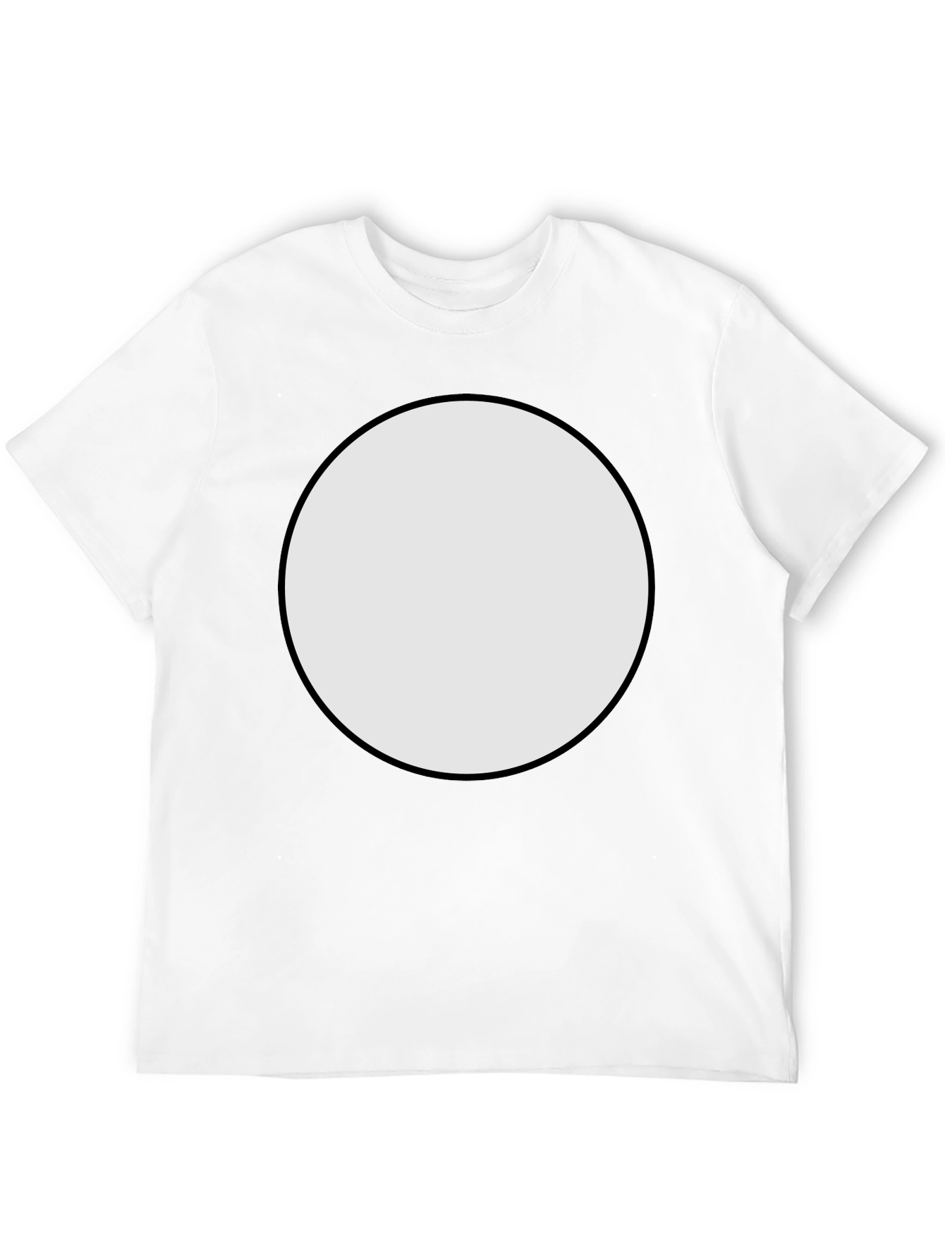 Black Crew Neck T-Shirt with Customizable Round Patch
