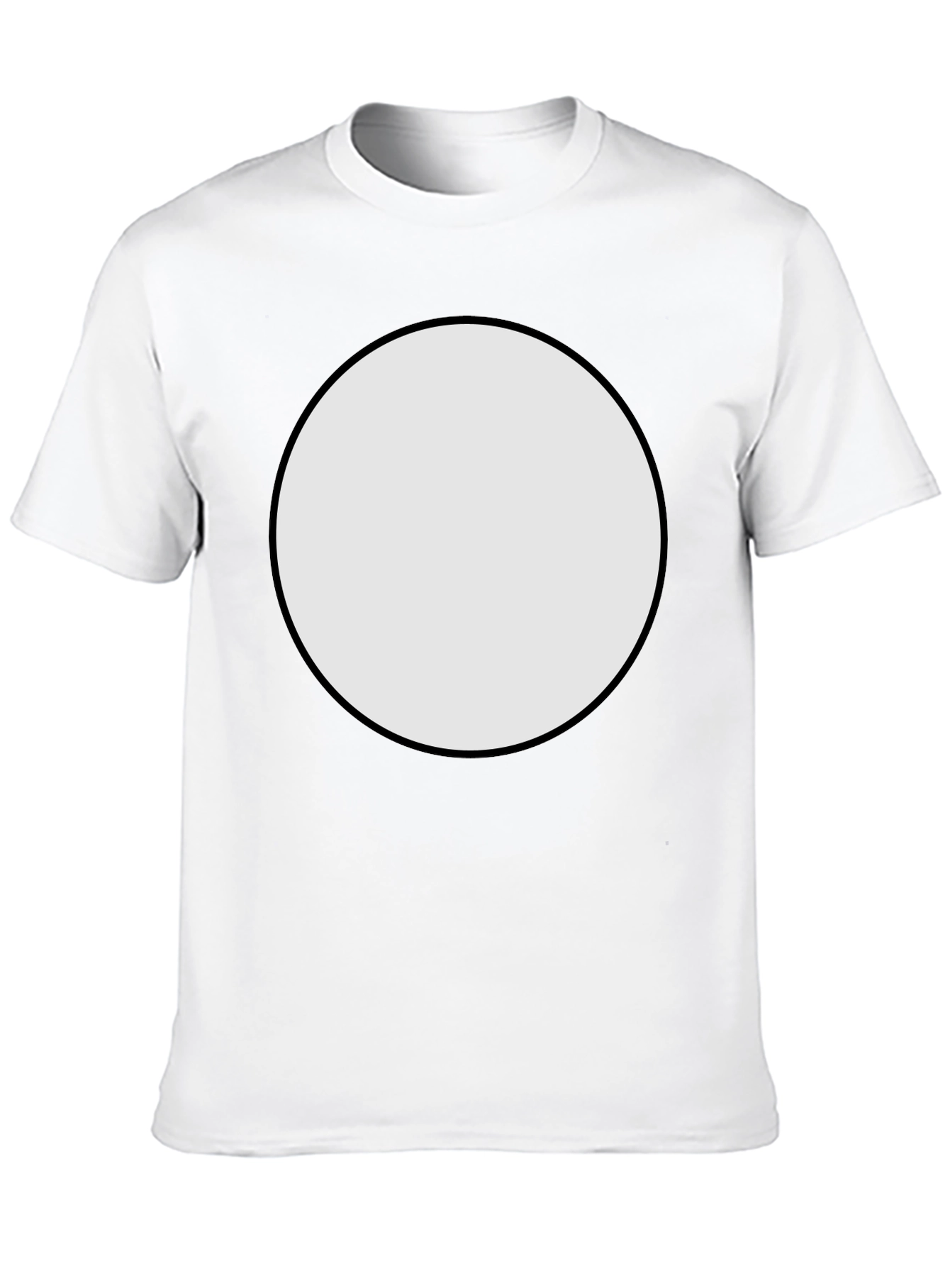 Black Crew Neck T-Shirt with Customizable Round Patch
