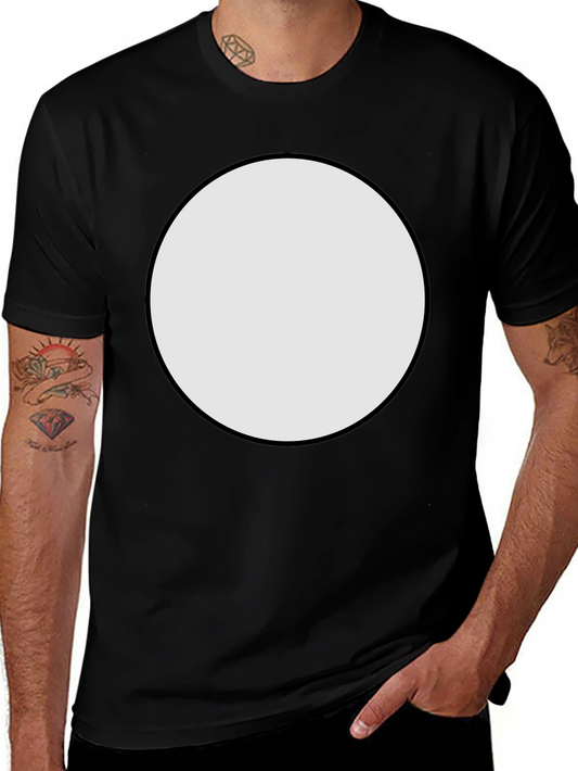 Black Crew Neck T-Shirt with Customizable Round Patch
