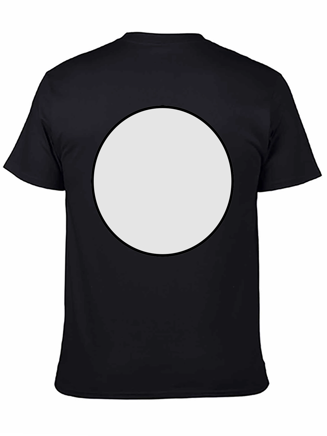 Black Crew Neck T-Shirt with Customizable Round Patch