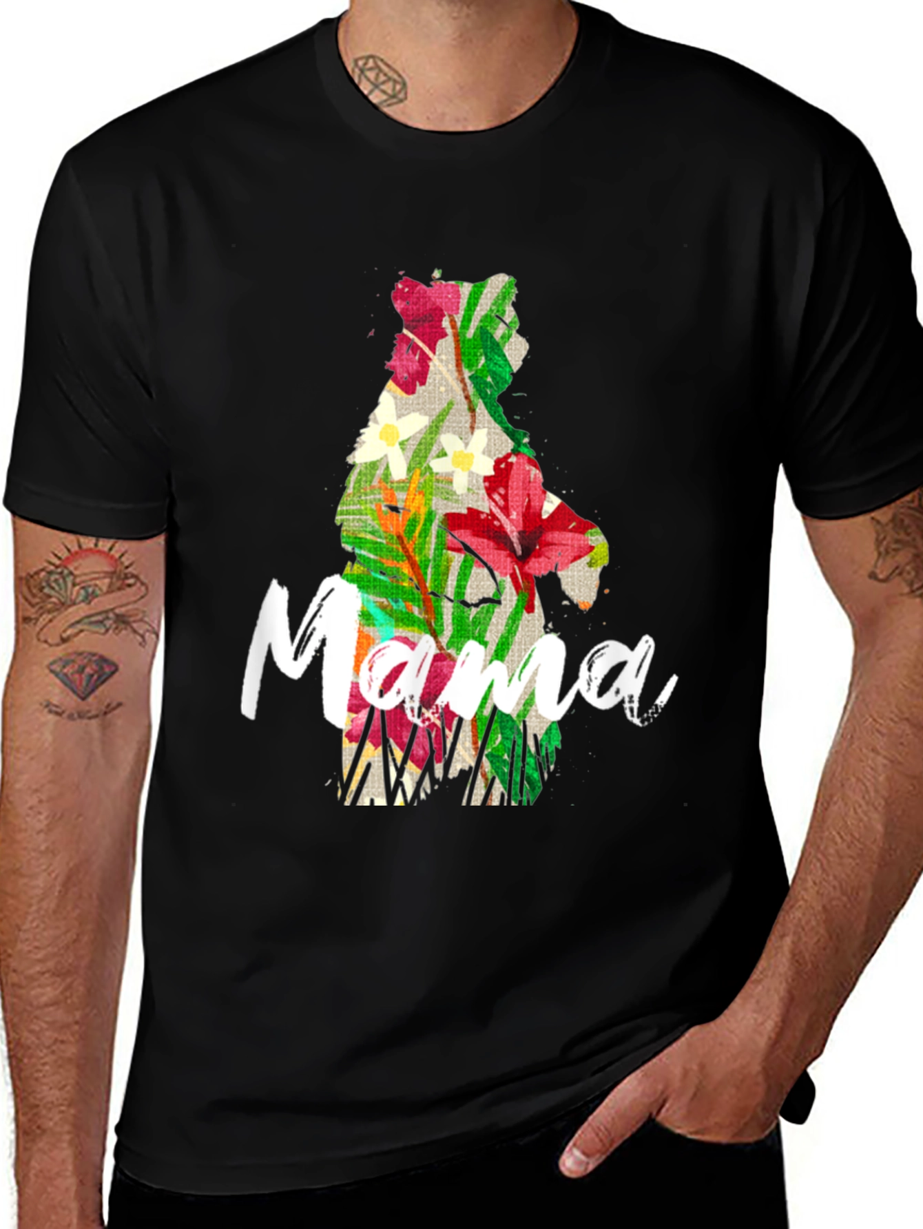 Mama Bear Floral Graphic T-Shirt