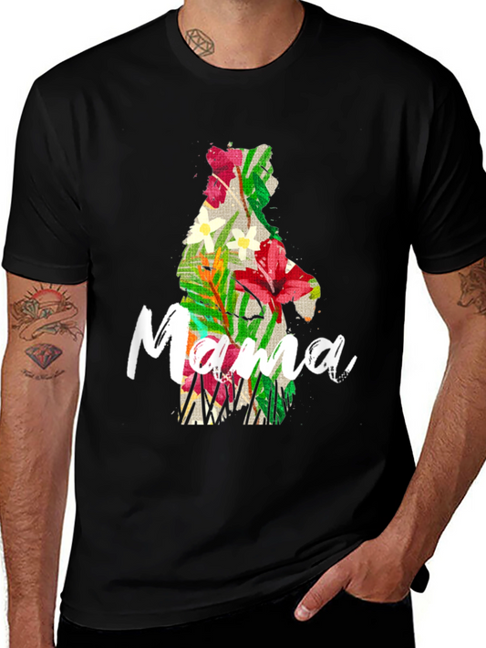 Mama Bear Floral Graphic T-Shirt