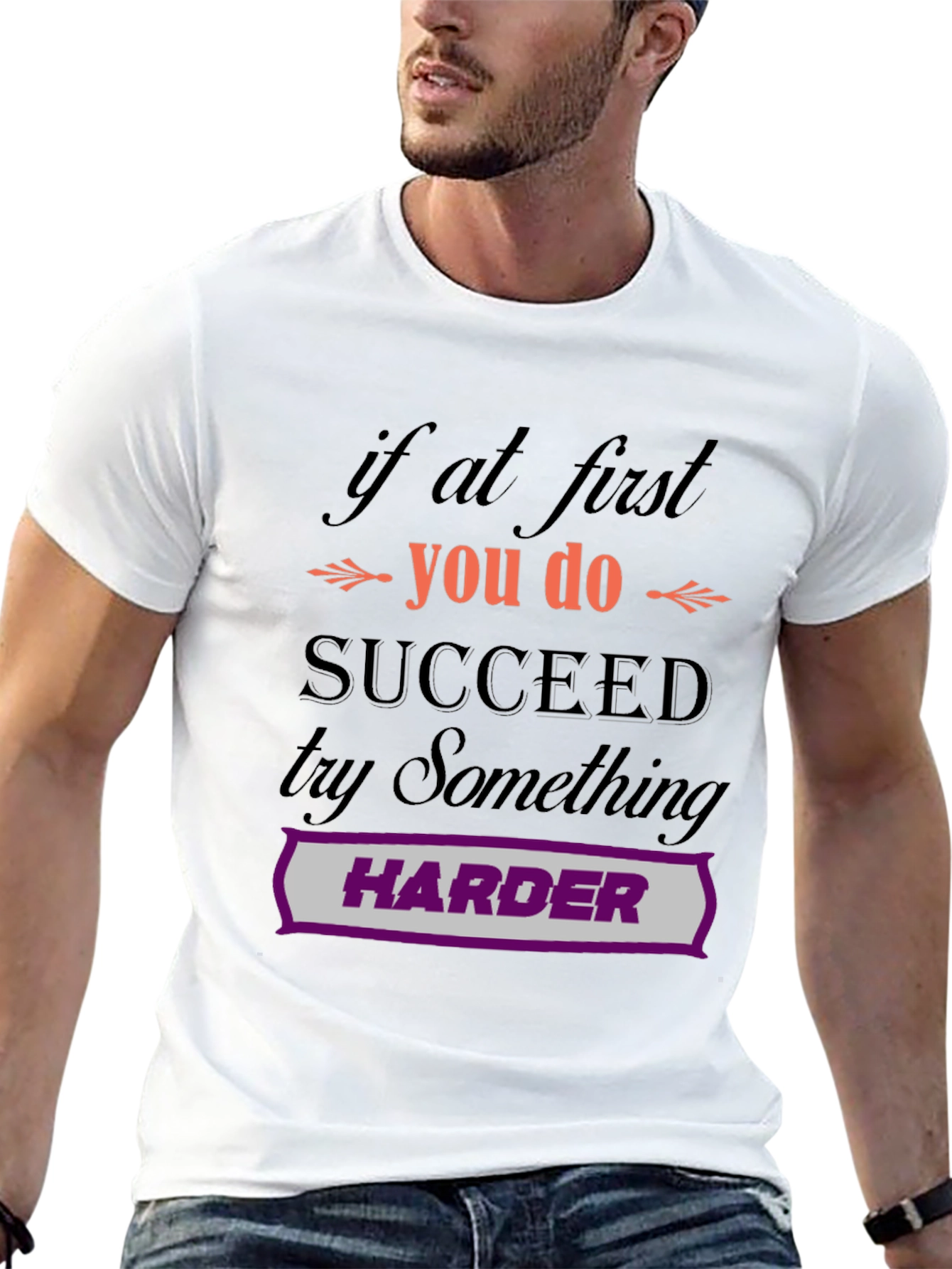 Motivational Try Harder Graphic T-Shirt