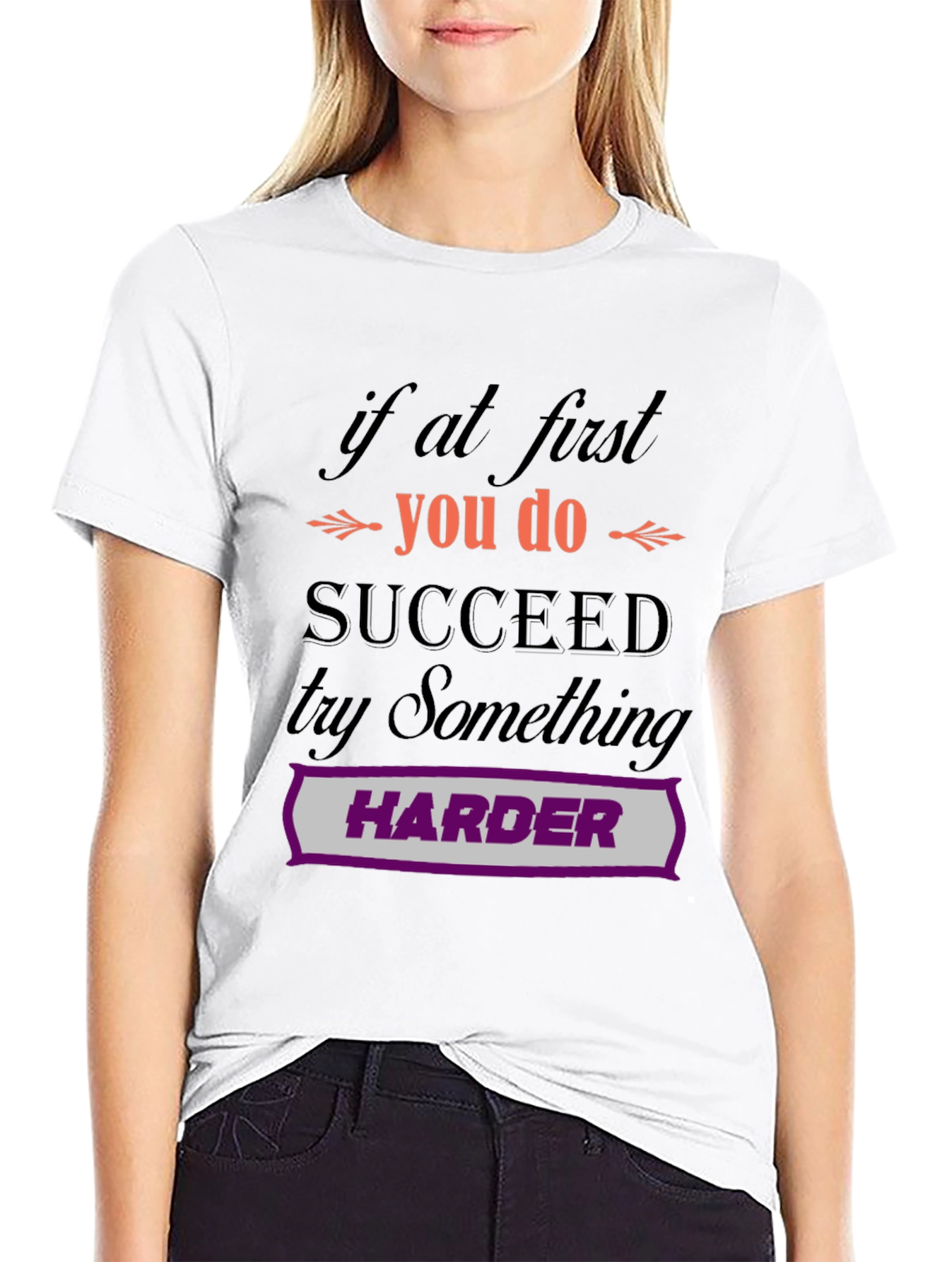 Motivational Try Harder Graphic T-Shirt