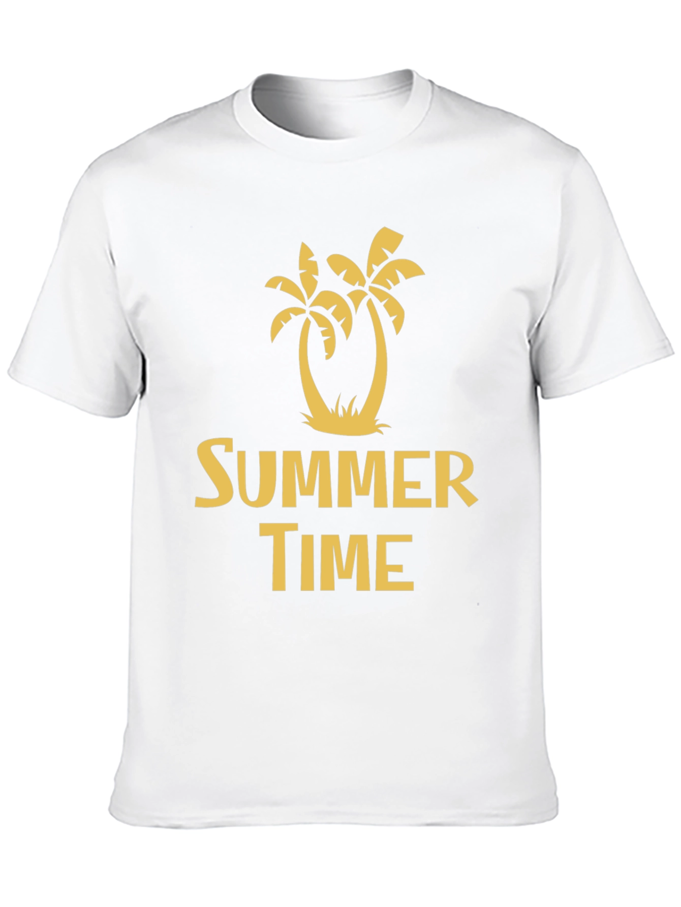 Summer Time Palm Tree Graphic Tee - Black