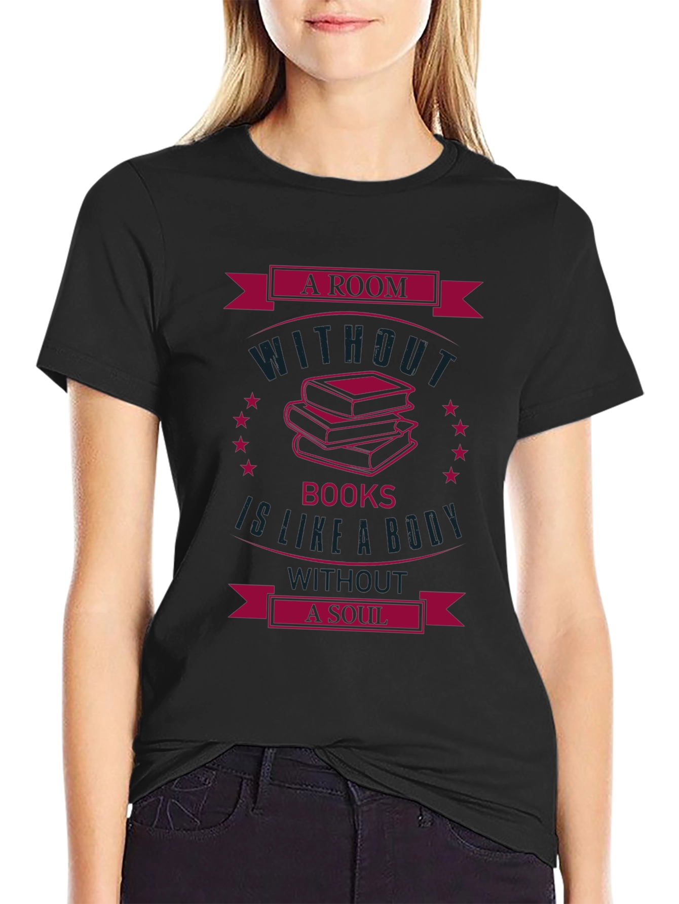 A Room Without Books Black Graphic Tee