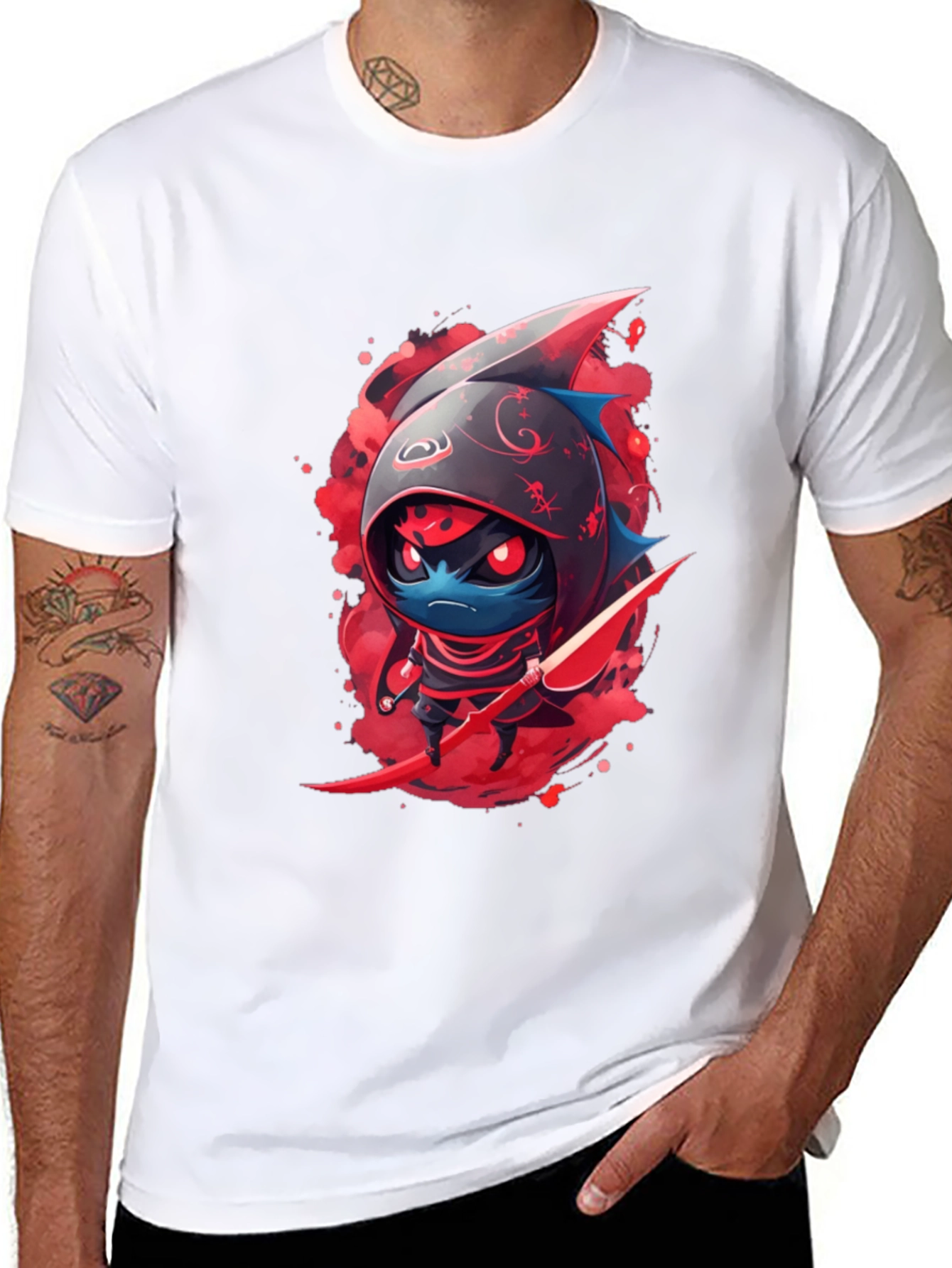 Ninja Shark Graphic Tee - Cool Cartoon T-Shirt