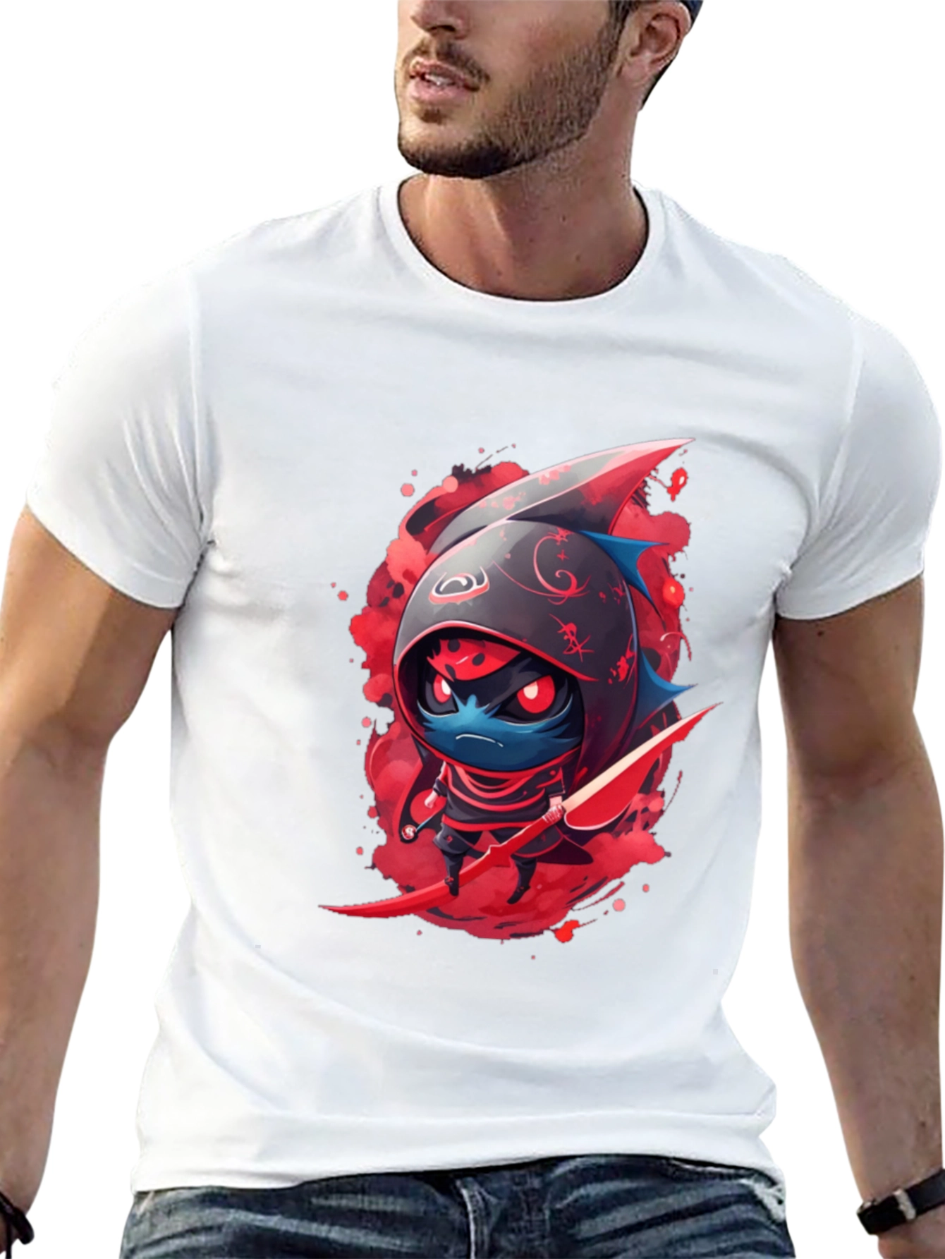 Ninja Shark Graphic Tee - Cool Cartoon T-Shirt