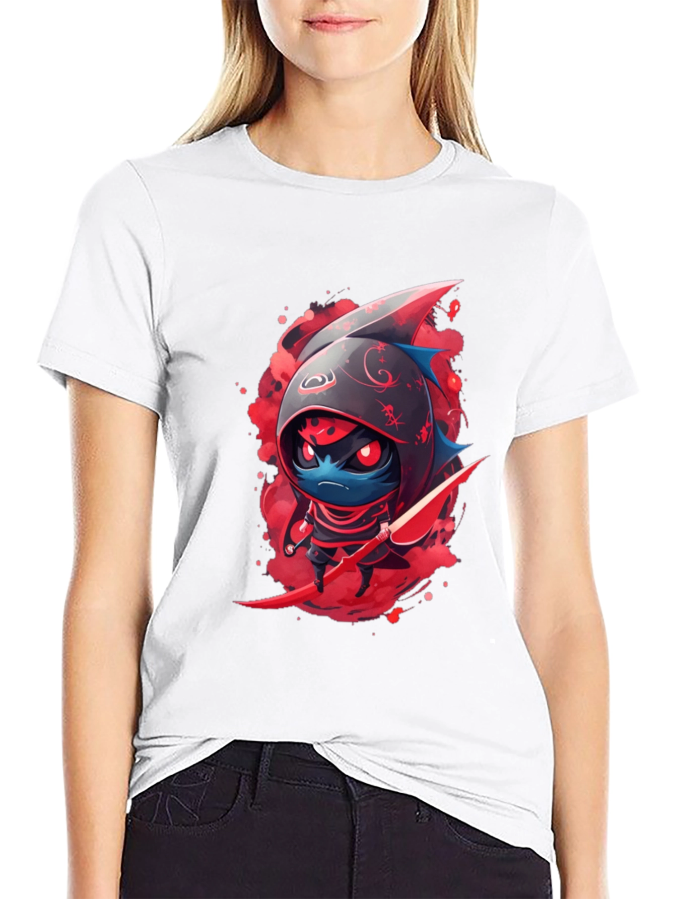 Ninja Shark Graphic Tee - Cool Cartoon T-Shirt