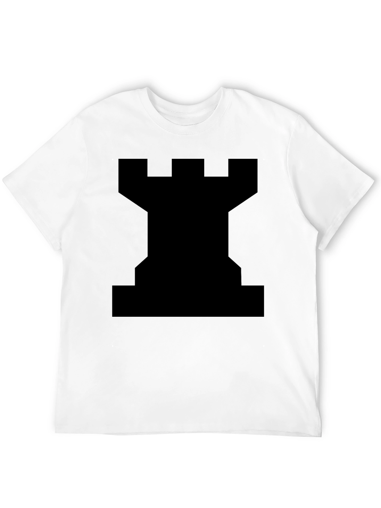 Chess Rook Graphic Tee - Black Cotton T-Shirt